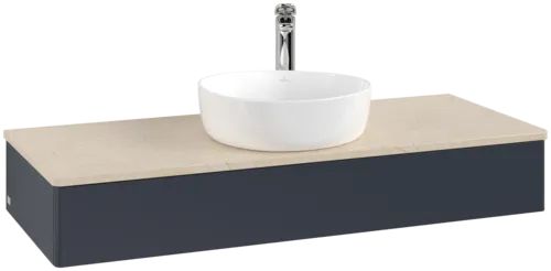 Bild von VILLEROY BOCH Antao Waschbeckenunterschrank, 1 Auszug, 1200 x 190 x 500 mm, Front ohne Struktur, Midnight Blue Matt Lacquer / Botticino #K10053HG