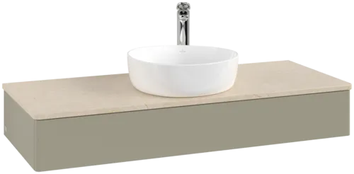 Bild von VILLEROY BOCH Antao Waschbeckenunterschrank, 1 Auszug, 1200 x 190 x 500 mm, Front ohne Struktur, Stone Grey Matt Lacquer / Botticino #K10053HK