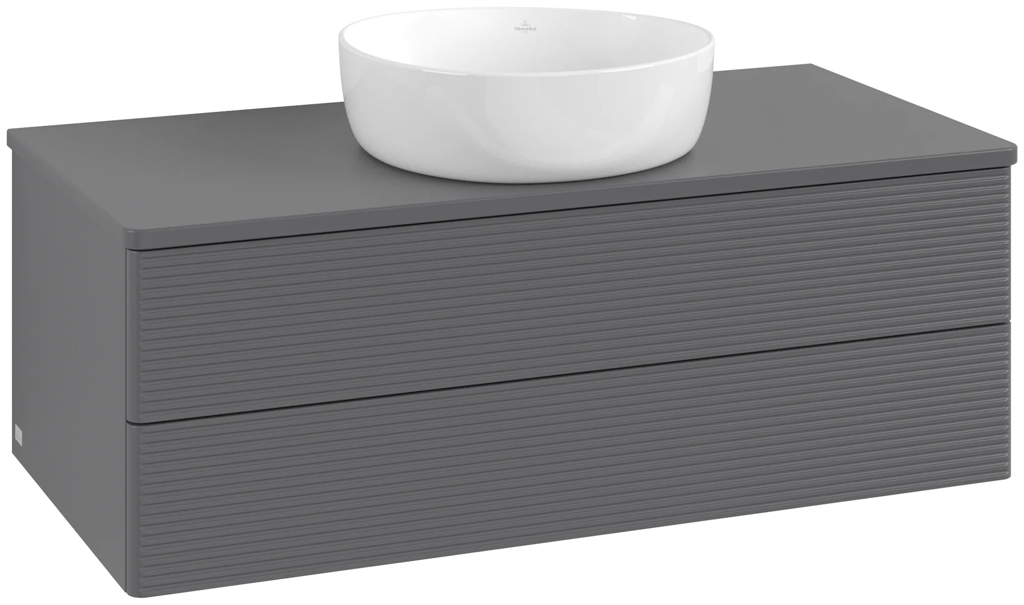 Bild von VILLEROY BOCH Antao Waschbeckenunterschrank, 2 Auszüge, 1000 x 360 x 500 mm, Front mit Struktur, Anthracite Matt Lacquer / Anthracite Matt Lacquer #K20150GK