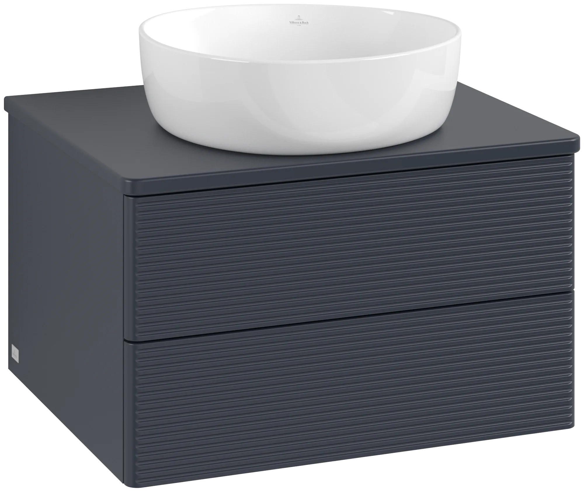 Bild von VILLEROY BOCH Antao Waschbeckenunterschrank, 2 Auszüge, 600 x 360 x 500 mm, Front mit Struktur, Midnight Blue Matt Lacquer / Midnight Blue Matt Lacquer #K18150HG