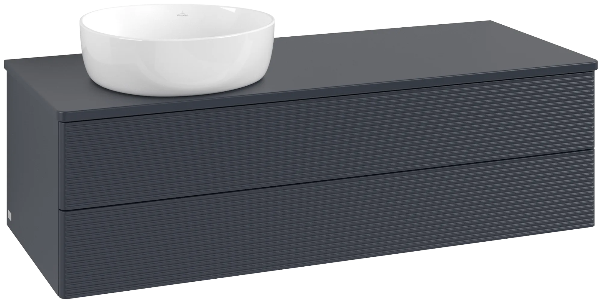 Bild von VILLEROY BOCH Antao Waschbeckenunterschrank, 2 Auszüge, 1200 x 360 x 500 mm, Front mit Struktur, Midnight Blue Matt Lacquer / Midnight Blue Matt Lacquer #K22150HG