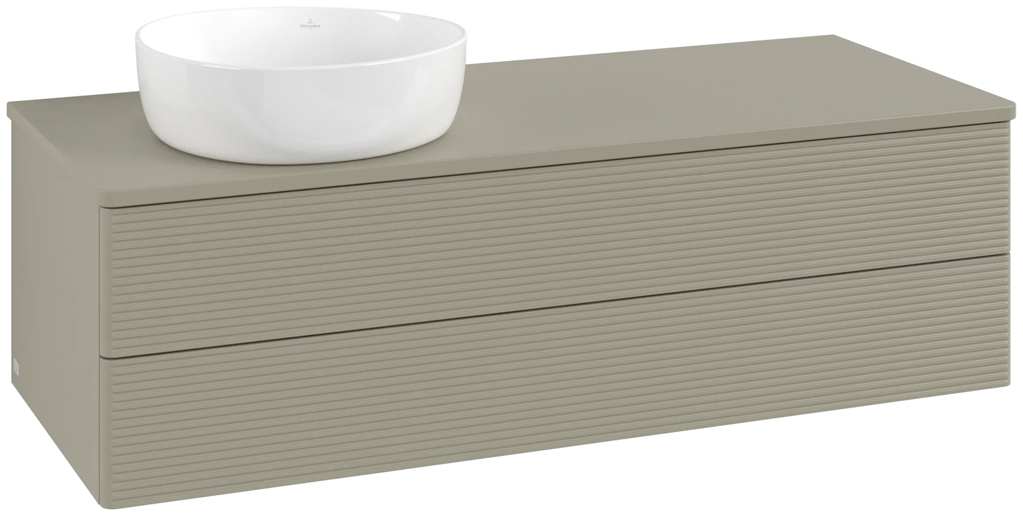 Bild von VILLEROY BOCH Antao Waschbeckenunterschrank, 2 Auszüge, 1200 x 360 x 500 mm, Front mit Struktur, Stone Grey Matt Lacquer / Stone Grey Matt Lacquer #K22150HK
