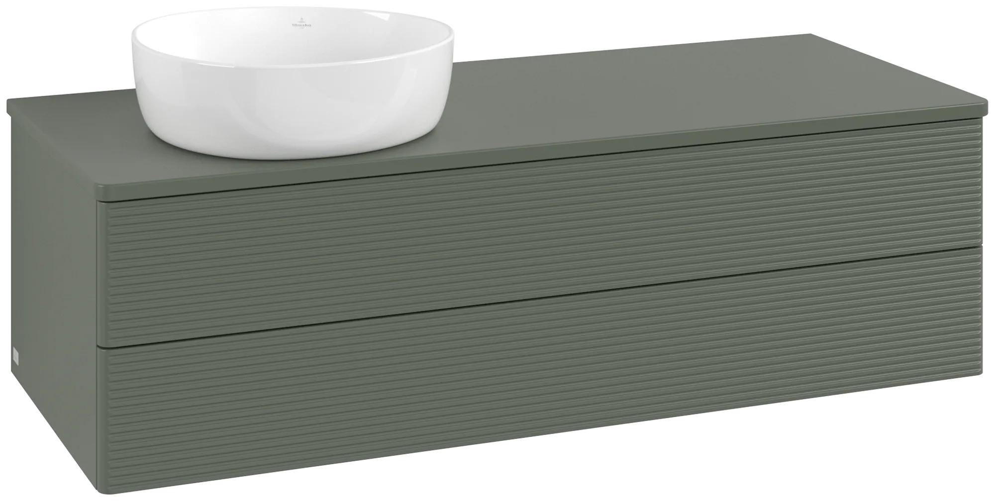 Bild von VILLEROY BOCH Antao Waschbeckenunterschrank, 2 Auszüge, 1200 x 360 x 500 mm, Front mit Struktur, Leaf Green Matt Lacquer / Leaf Green Matt Lacquer #K22150HL