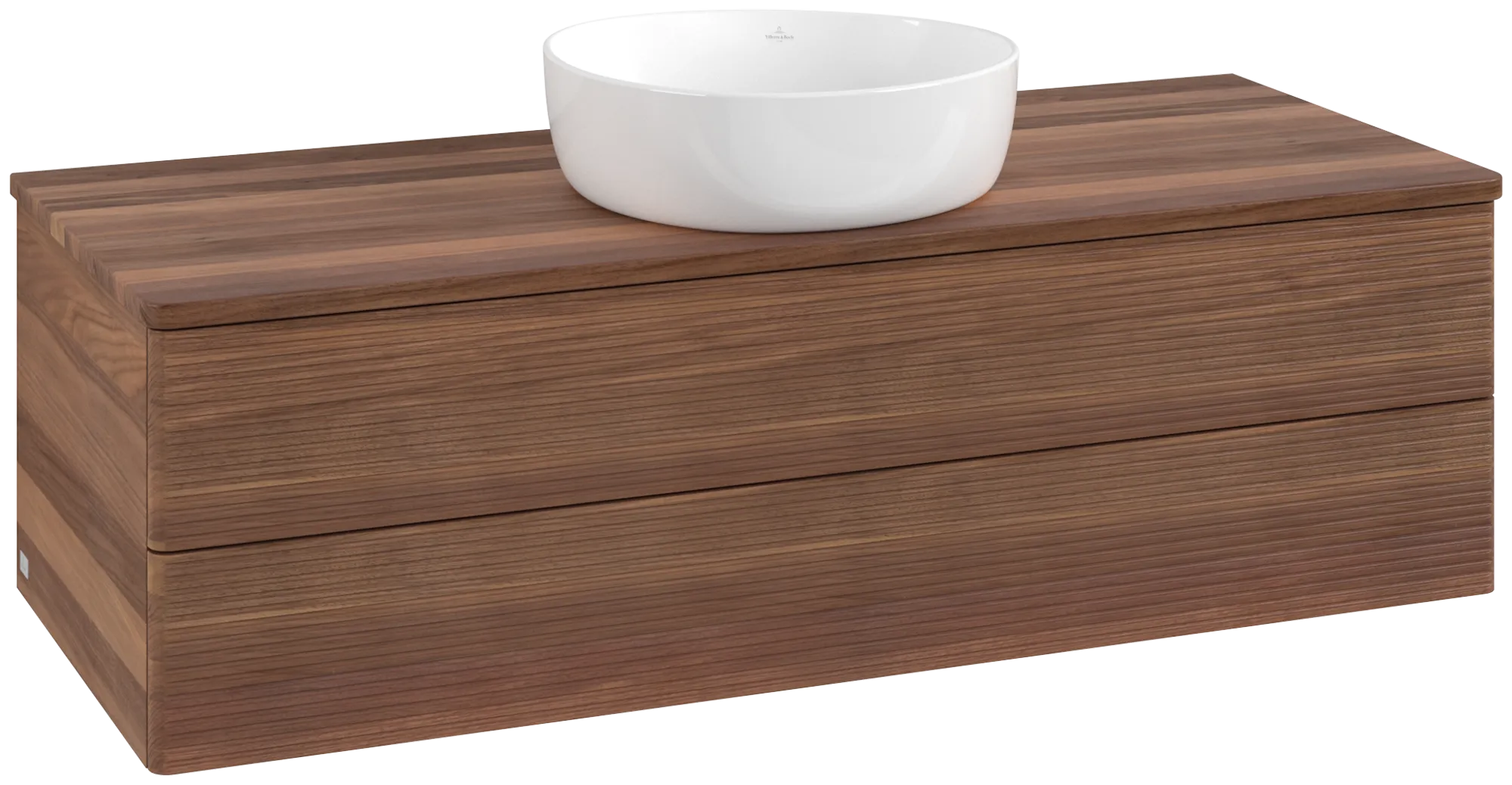Bild von VILLEROY BOCH Antao Waschbeckenunterschrank, 2 Auszüge, 1200 x 360 x 500 mm, Front mit Struktur, Warm Walnut / Warm Walnut #K21112HM