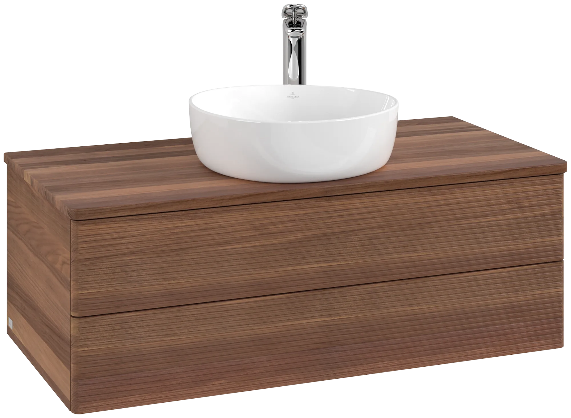 Bild von VILLEROY BOCH Antao Waschbeckenunterschrank, 2 Auszüge, 1000 x 360 x 500 mm, Front mit Struktur, Warm Walnut / Warm Walnut #K20152HM