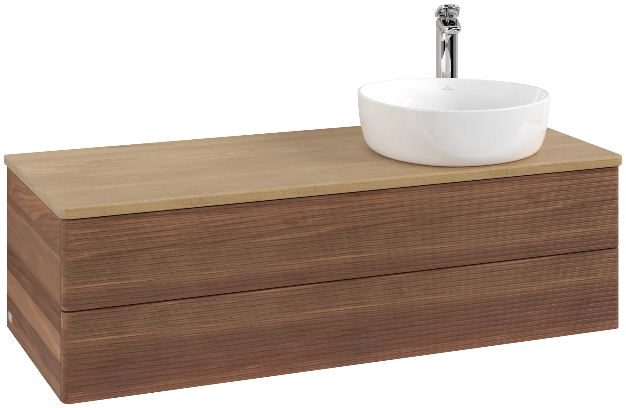 Bild von VILLEROY BOCH Antao Waschbeckenunterschrank, 2 Auszüge, 1200 x 360 x 500 mm, Front mit Struktur, Warm Walnut / Honey Oak #K23151HM
