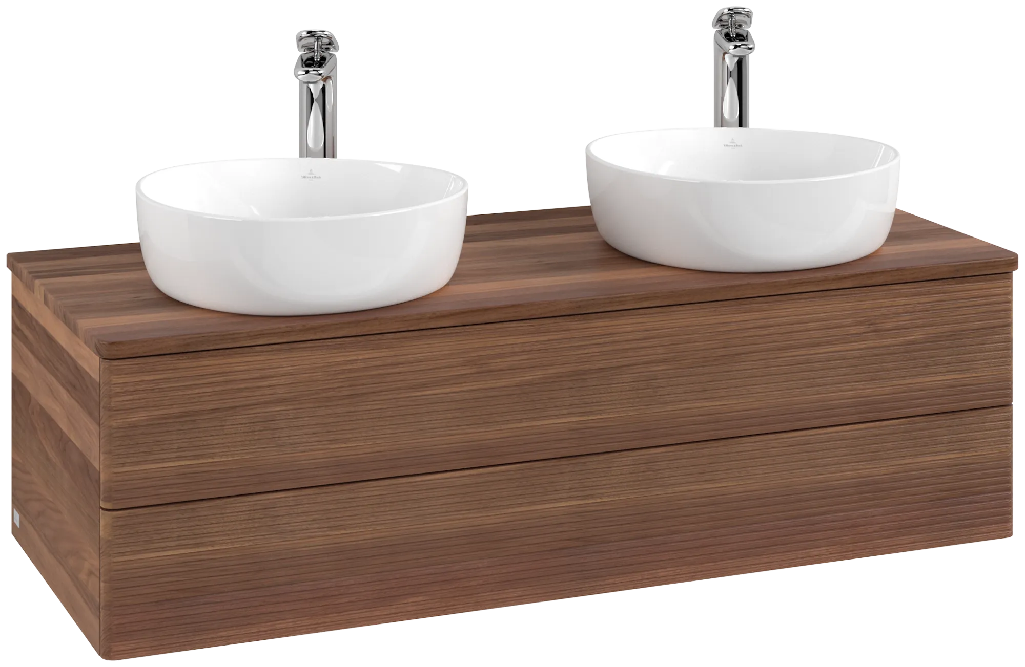 Bild von VILLEROY BOCH Antao Waschbeckenunterschrank, 2 Auszüge, 1200 x 360 x 500 mm, Front mit Struktur, Warm Walnut / Warm Walnut #K24152HM