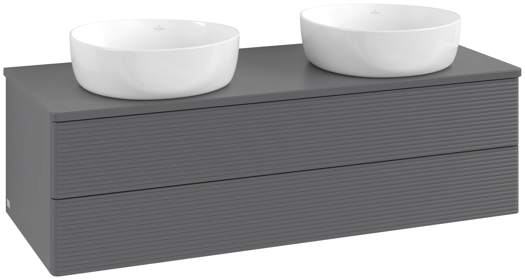 Bild von VILLEROY BOCH Antao Waschbeckenunterschrank, 2 Auszüge, 1200 x 360 x 500 mm, Front mit Struktur, Anthracite Matt Lacquer / Anthracite Matt Lacquer #K24150GK