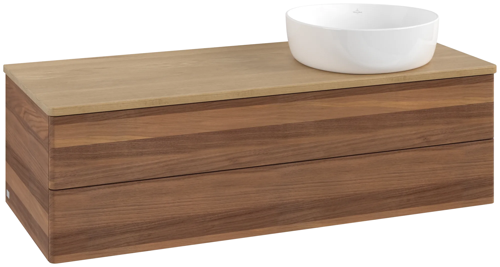 Bild von VILLEROY BOCH Antao Waschbeckenunterschrank, 2 Auszüge, 1200 x 360 x 500 mm, Front ohne Struktur, Warm Walnut / Honey Oak #K23011HM