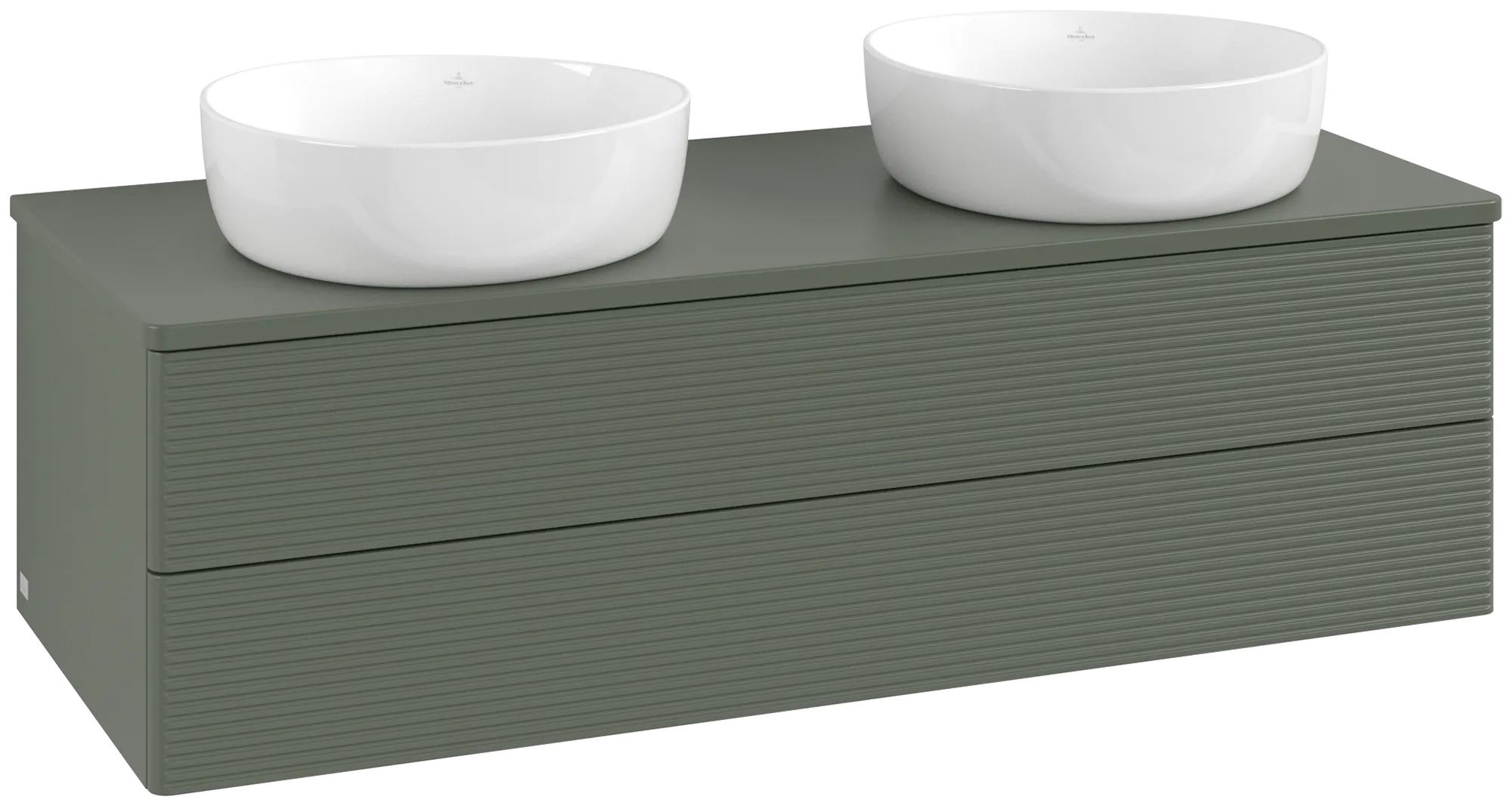 Bild von VILLEROY BOCH Antao Waschbeckenunterschrank, 2 Auszüge, 1200 x 360 x 500 mm, Front mit Struktur, Leaf Green Matt Lacquer / Leaf Green Matt Lacquer #K24150HL