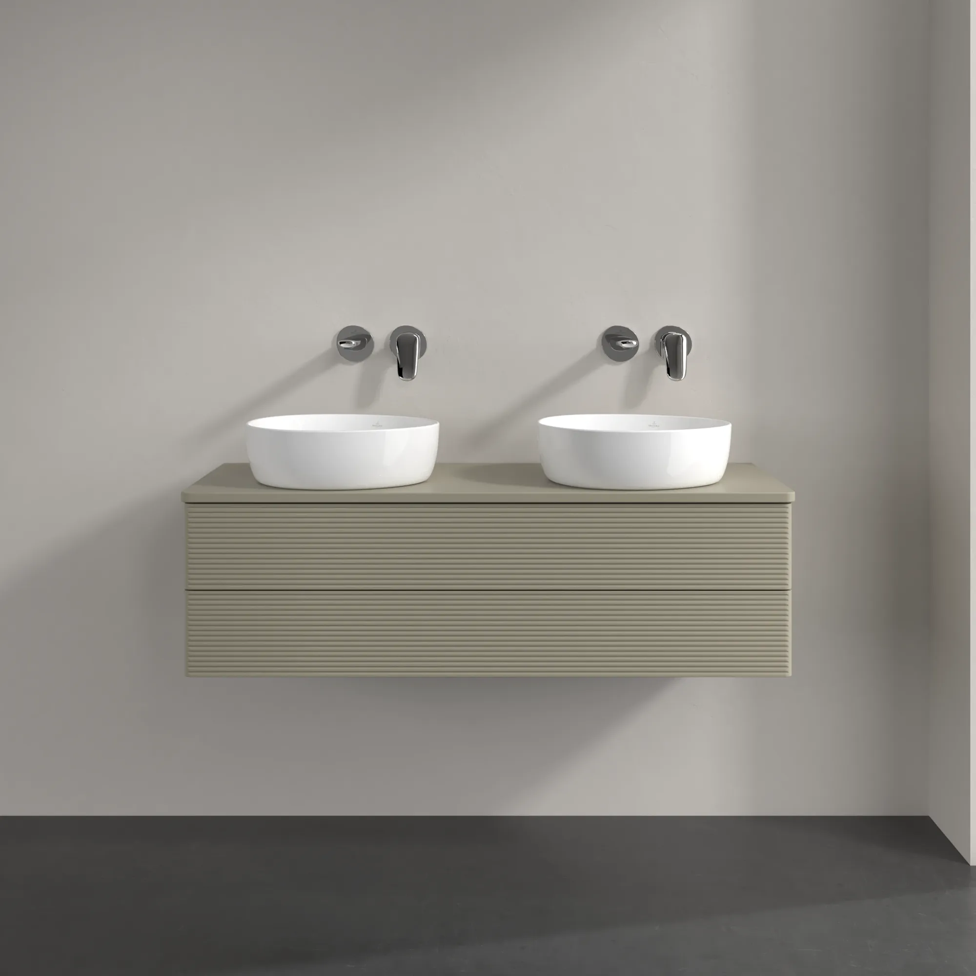 Bild von VILLEROY BOCH Antao Waschbeckenunterschrank, 2 Auszüge, 1200 x 360 x 500 mm, Front mit Struktur, Stone Grey Matt Lacquer / Stone Grey Matt Lacquer #K24110HK