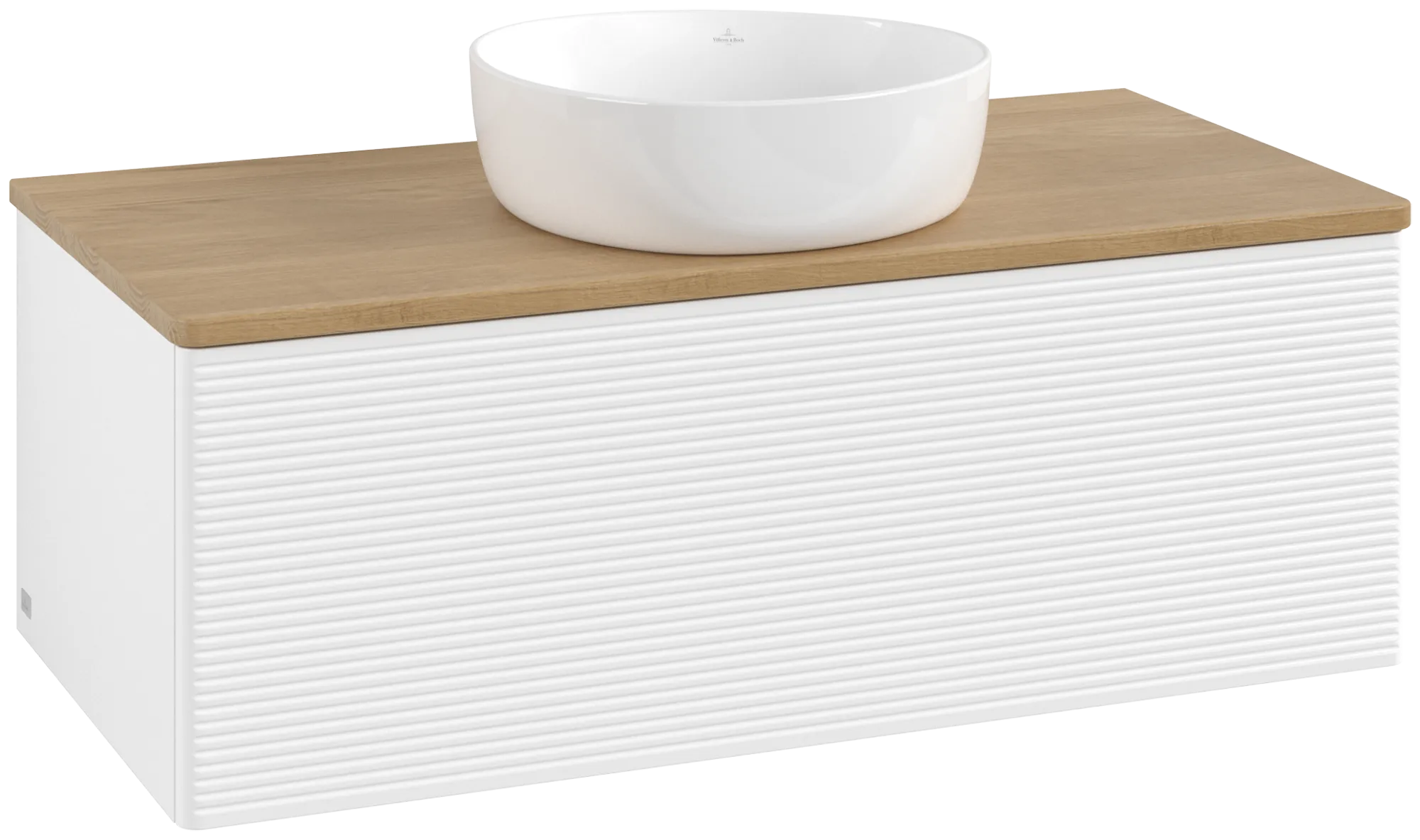 Obrázek VILLEROY BOCH Antao Vanity unit, 1 pull-out compartment, 1000 x 360 x 500 mm, Front with grain texture, White Matt Lacquer / Honey Oak #K31111MT