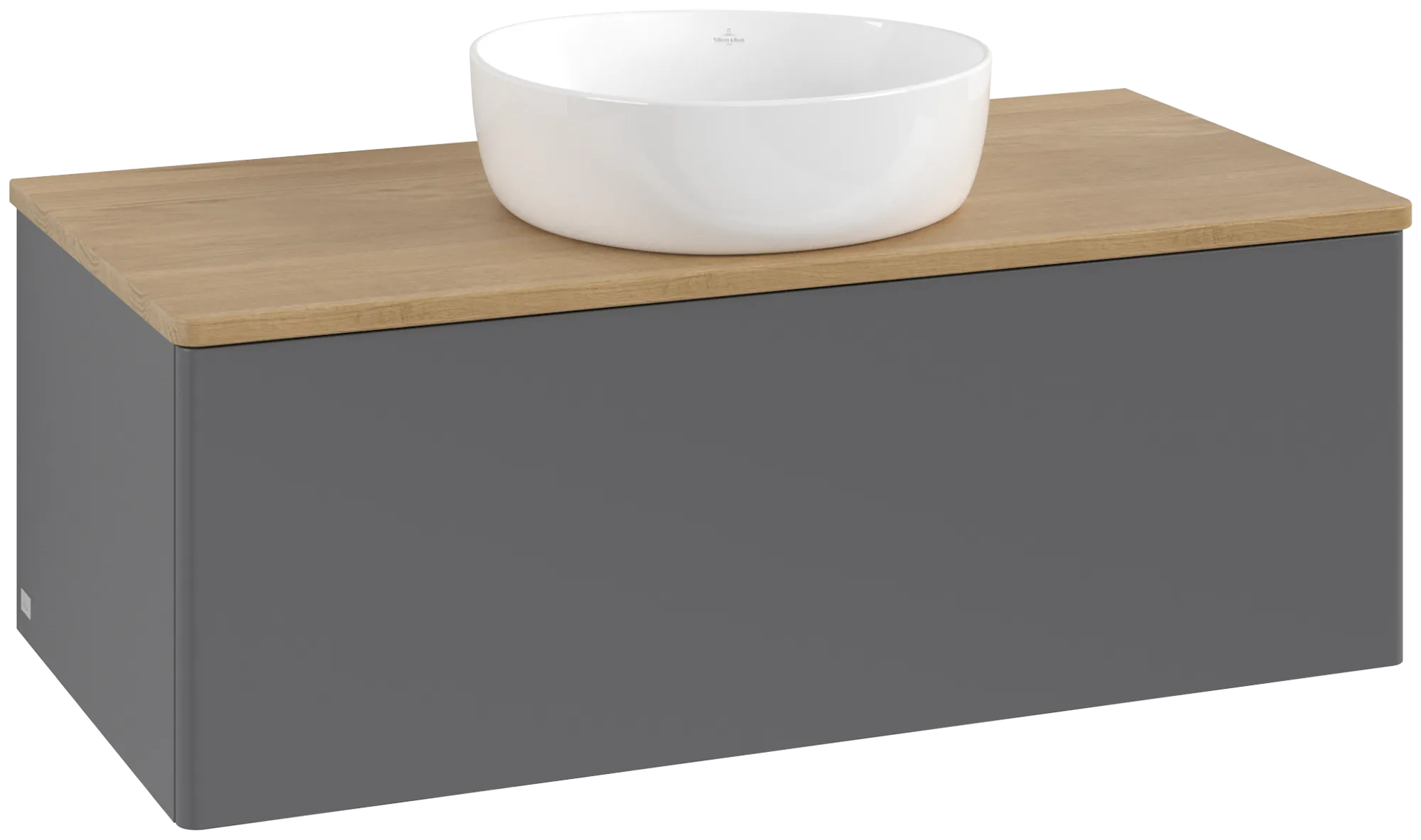 Obrázek VILLEROY BOCH Antao Vanity unit, 1 pull-out compartment, 1000 x 360 x 500 mm, Front without structure, Anthracite Matt Lacquer / Honey Oak #K31011GK