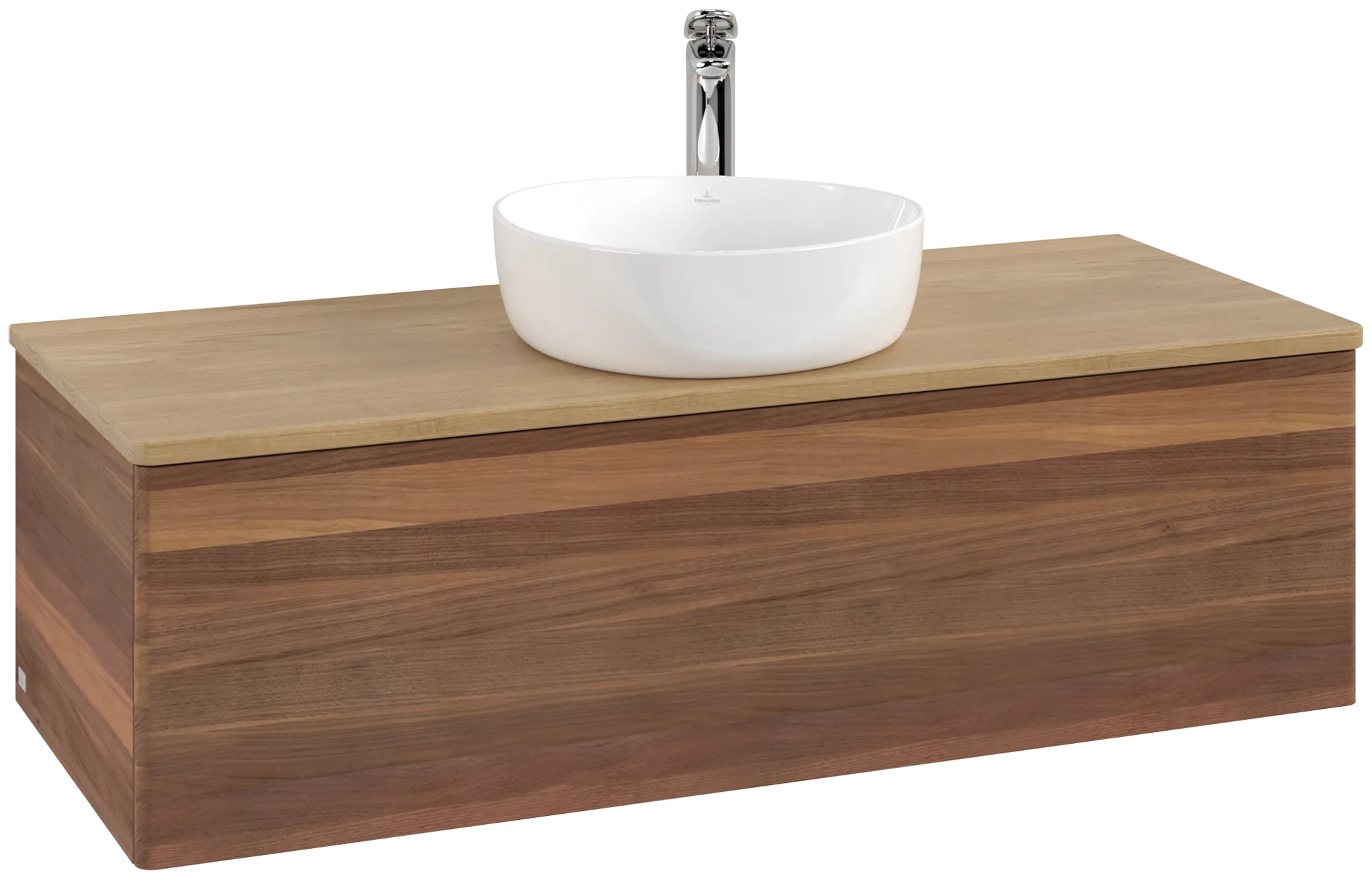 Bild von VILLEROY BOCH Antao Waschbeckenunterschrank, 1 Auszug, 1200 x 360 x 500 mm, Front ohne Struktur, Warm Walnut / Honey Oak #K32051HM