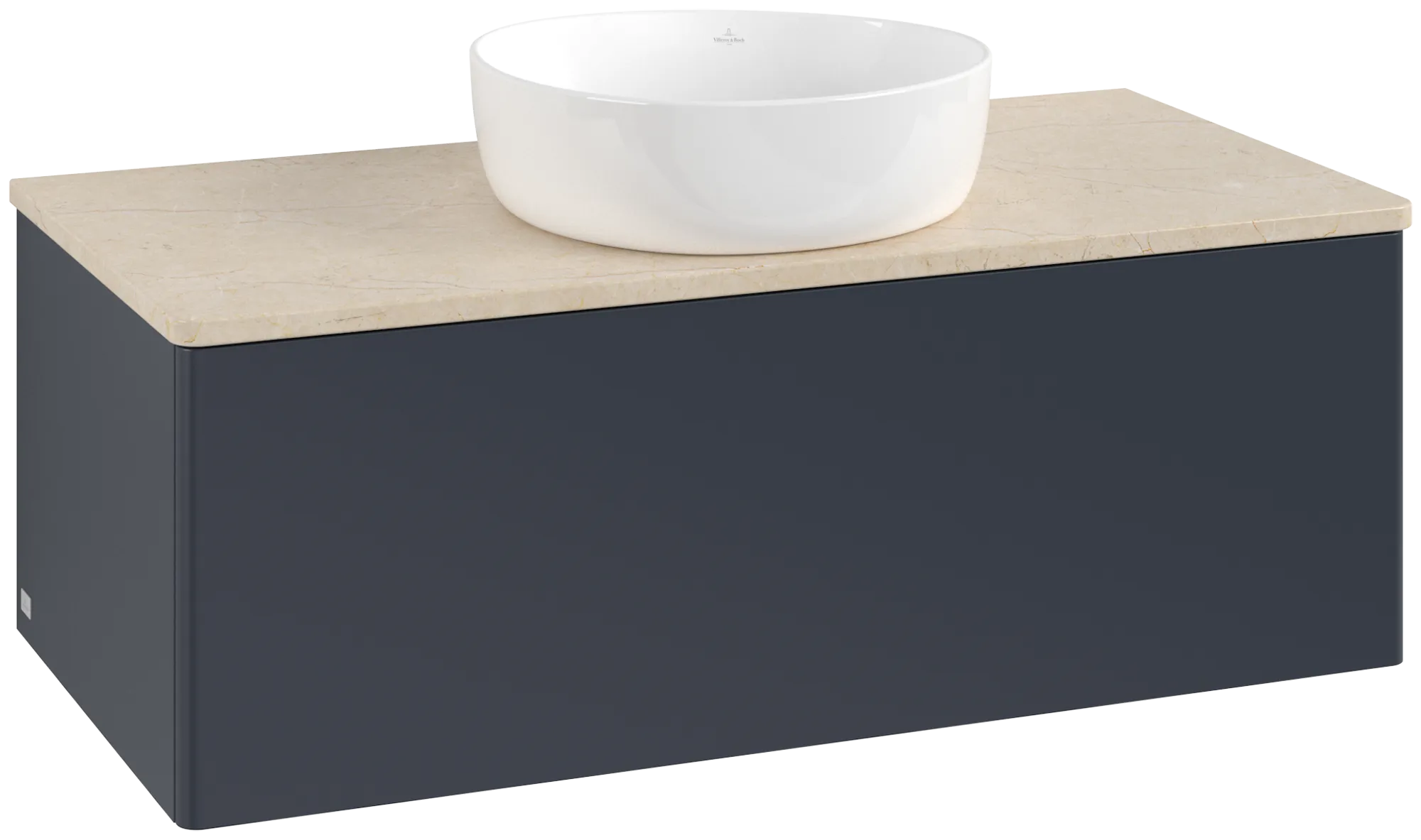 Obrázek VILLEROY BOCH Antao Vanity unit, 1 pull-out compartment, 1000 x 360 x 500 mm, Front without structure, Midnight Blue Matt Lacquer / Botticino #K31013HG