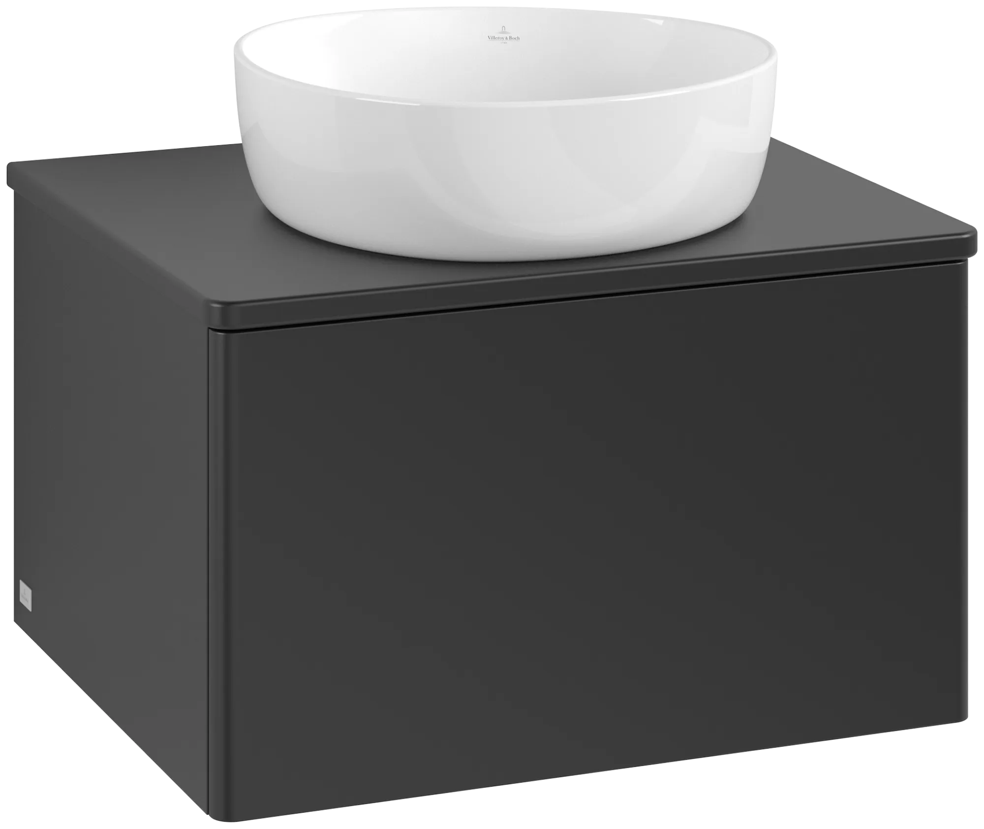 Bild von VILLEROY BOCH Antao Waschbeckenunterschrank, 1 Auszug, 600 x 360 x 500 mm, Front ohne Struktur, Black Matt Lacquer / Black Matt Lacquer #K29050PD