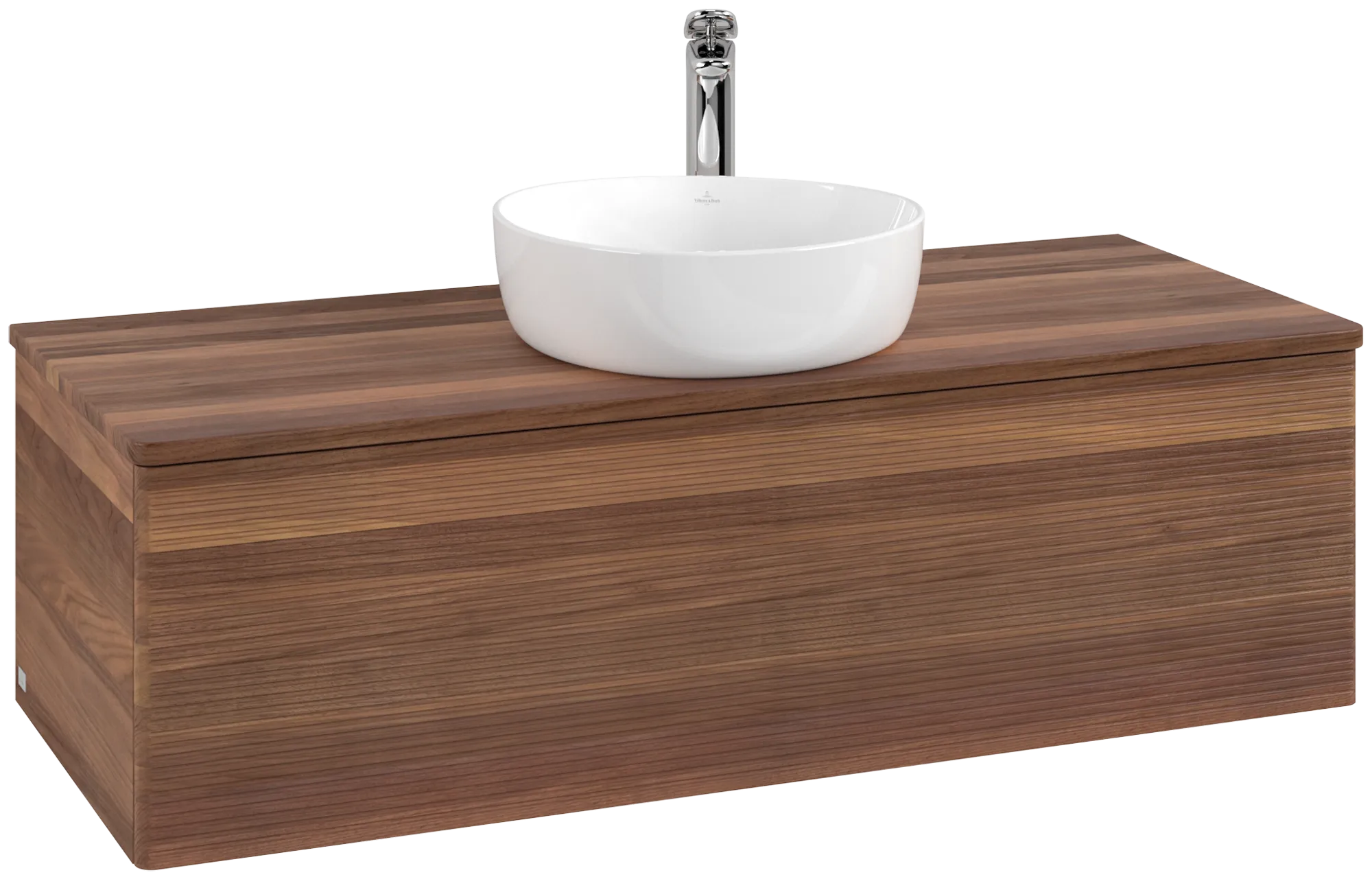 Bild von VILLEROY BOCH Antao Waschbeckenunterschrank, 1 Auszug, 1200 x 360 x 500 mm, Front mit Struktur, Warm Walnut / Warm Walnut #K32152HM