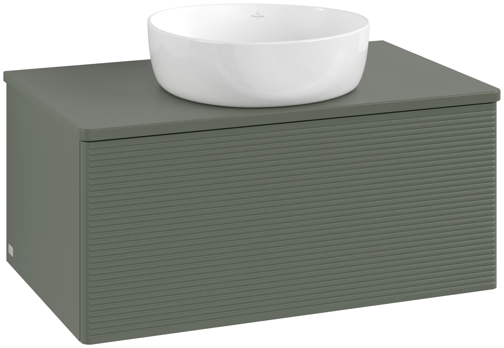 Bild von VILLEROY BOCH Antao Waschbeckenunterschrank, 1 Auszug, 800 x 360 x 500 mm, Front mit Struktur, Leaf Green Matt Lacquer / Leaf Green Matt Lacquer #K30110HL