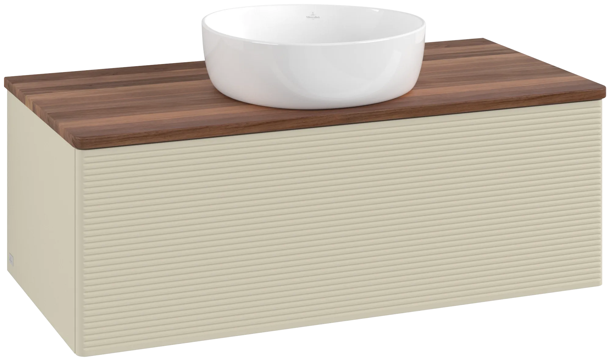 Bild von VILLEROY BOCH Antao Waschbeckenunterschrank, 1 Auszug, 1000 x 360 x 500 mm, Front mit Struktur, Silk Grey Matt Lacquer / Warm Walnut #K31112HJ
