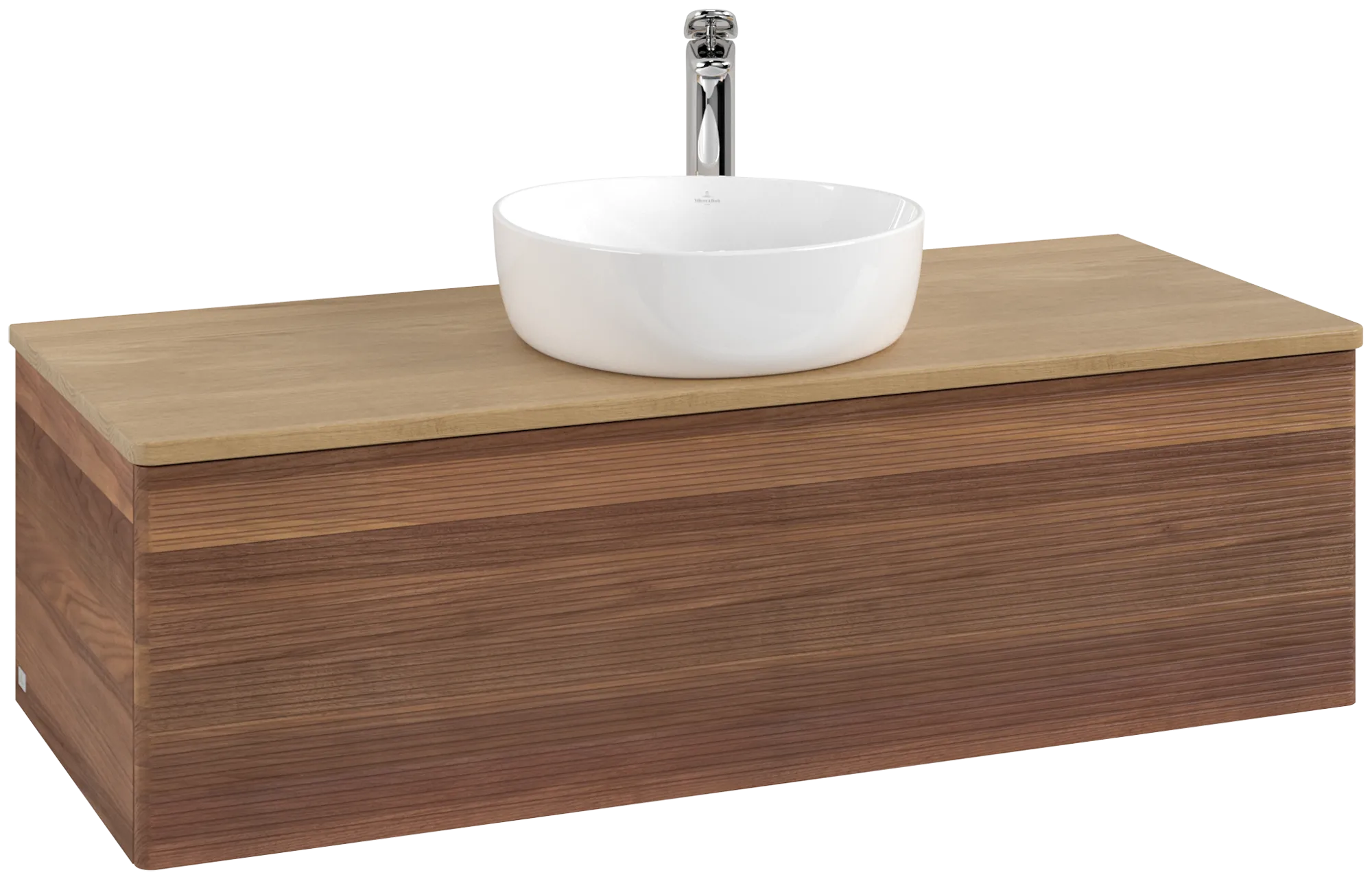 Bild von VILLEROY BOCH Antao Waschbeckenunterschrank, 1 Auszug, 1200 x 360 x 500 mm, Front mit Struktur, Warm Walnut / Honey Oak #K32151HM