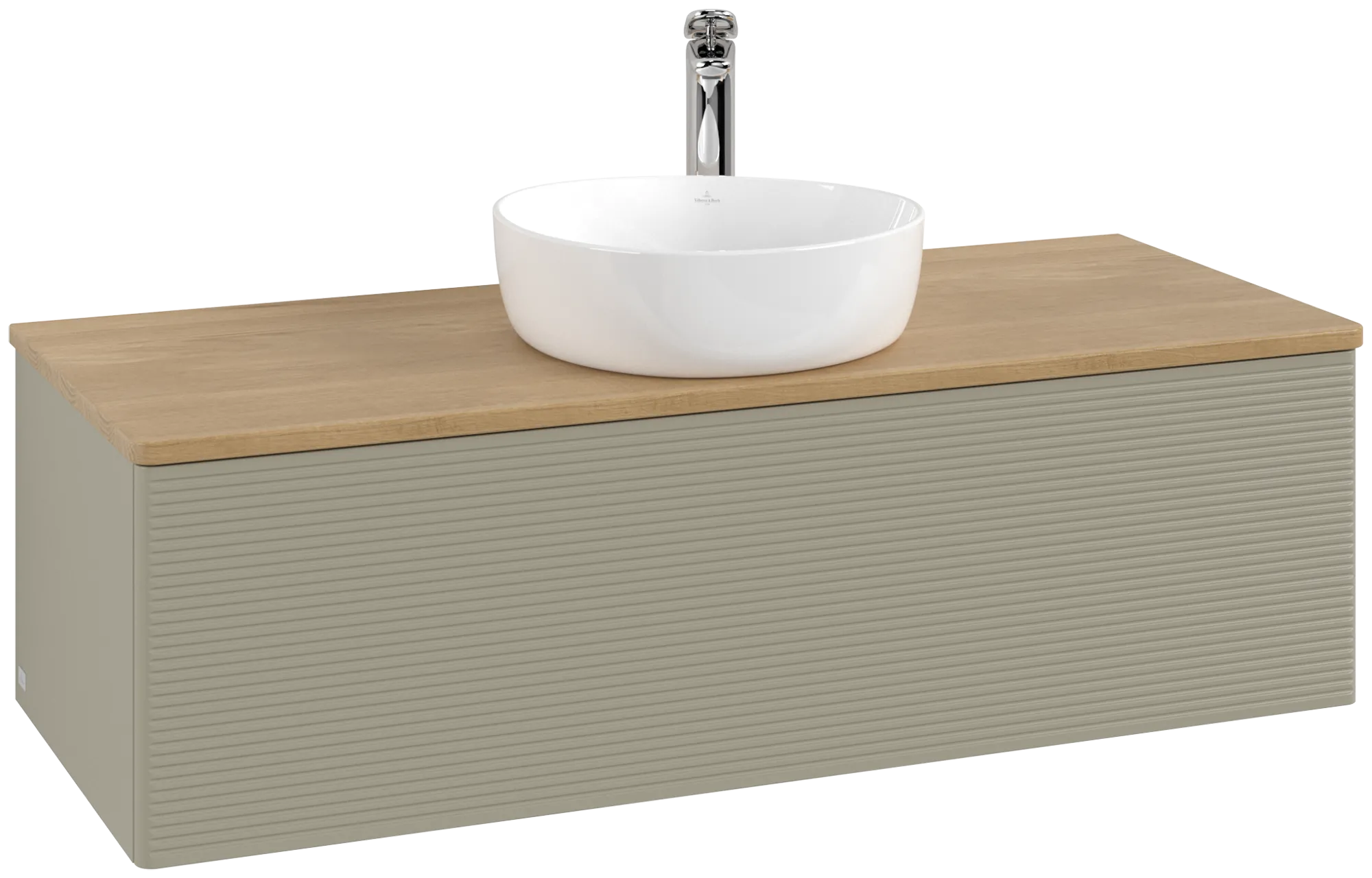 Bild von VILLEROY BOCH Antao Waschbeckenunterschrank, 1 Auszug, 1200 x 360 x 500 mm, Front mit Struktur, Stone Grey Matt Lacquer / Honey Oak #K32151HK