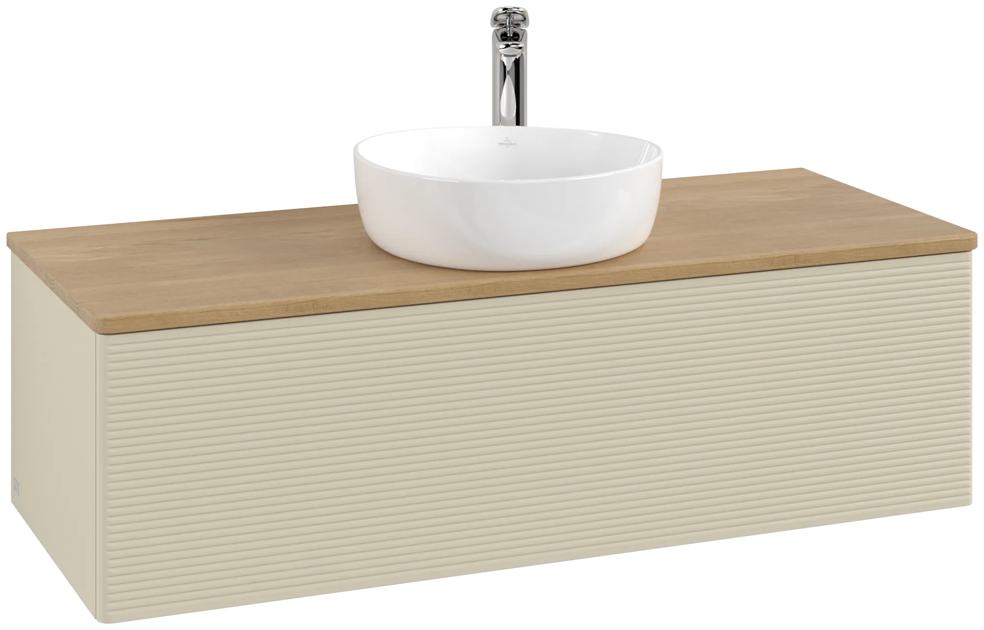 Bild von VILLEROY BOCH Antao Waschbeckenunterschrank, 1 Auszug, 1200 x 360 x 500 mm, Front mit Struktur, Silk Grey Matt Lacquer / Honey Oak #K32151HJ