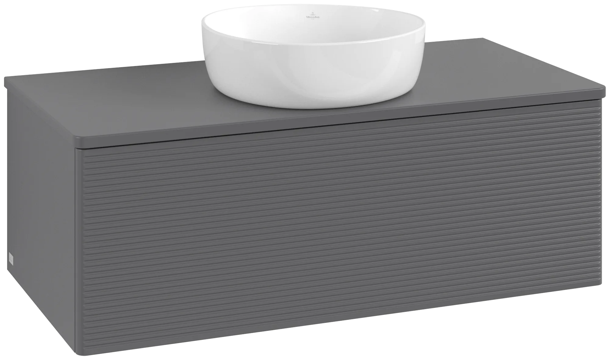 Bild von VILLEROY BOCH Antao Waschbeckenunterschrank, 1 Auszug, 1000 x 360 x 500 mm, Front mit Struktur, Anthracite Matt Lacquer / Anthracite Matt Lacquer #K31150GK