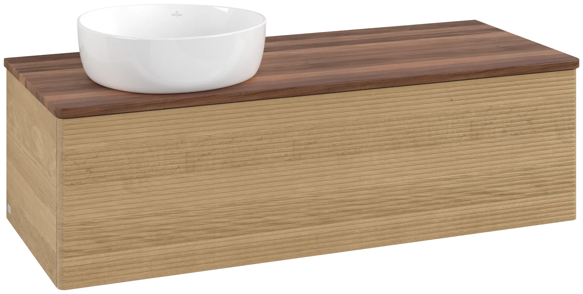 Bild von VILLEROY BOCH Antao Waschbeckenunterschrank, 1 Auszug, 1200 x 360 x 500 mm, Front mit Struktur, Honey Oak / Warm Walnut #K33112HN