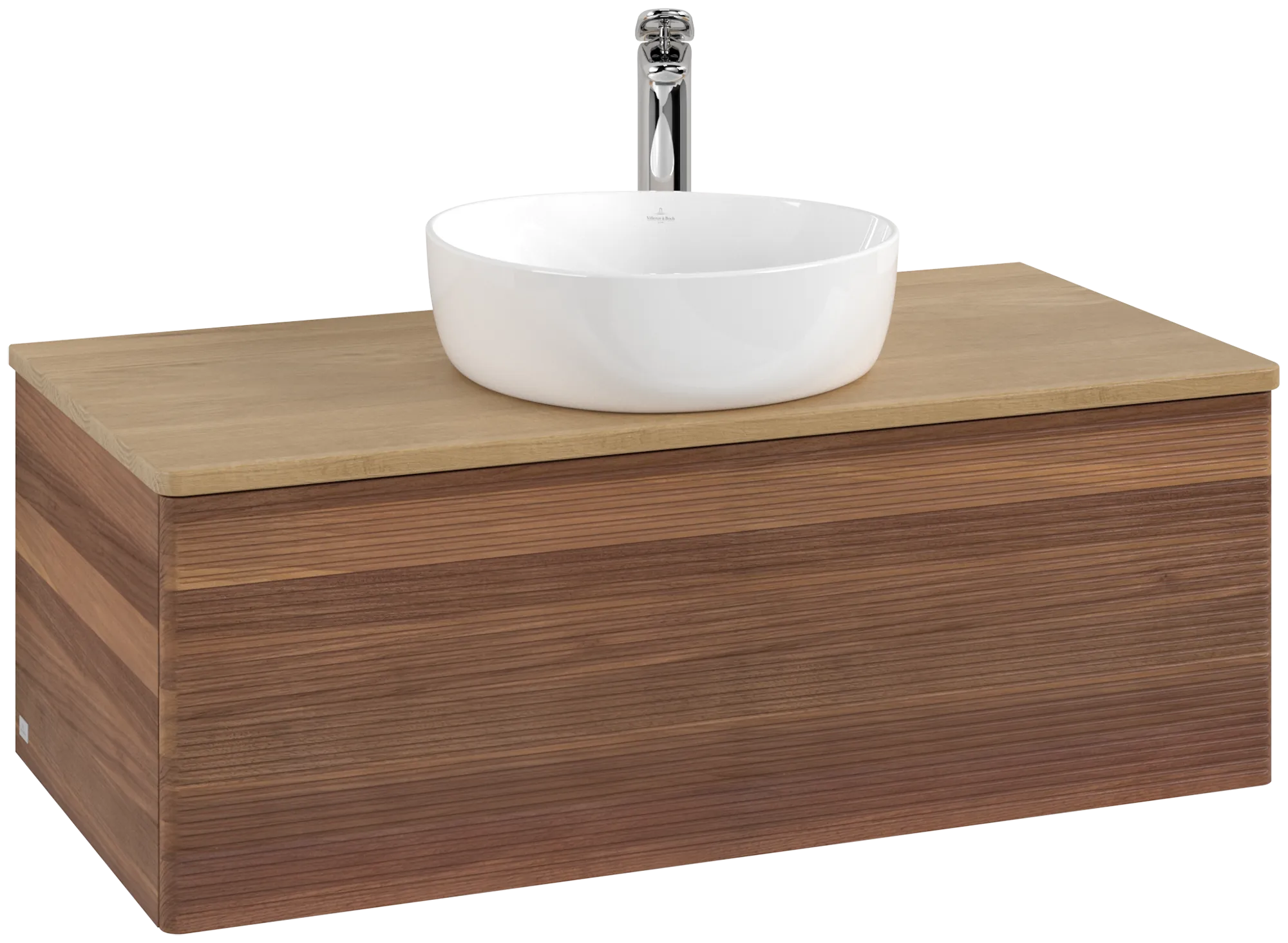 Obrázek VILLEROY BOCH Antao Vanity unit, 1 pull-out compartment, 1000 x 360 x 500 mm, Front with grain texture, Warm Walnut / Honey Oak #K31151HM
