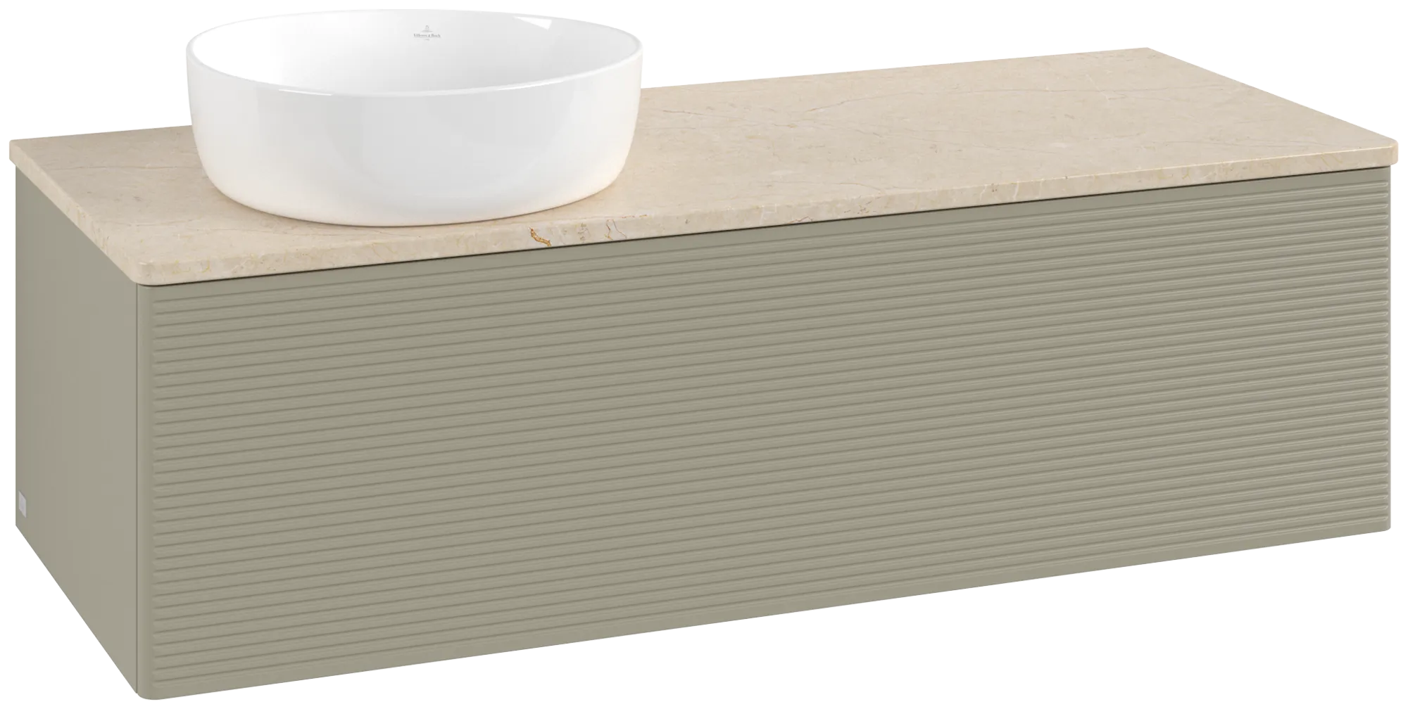Bild von VILLEROY BOCH Antao Waschbeckenunterschrank, 1 Auszug, 1200 x 360 x 500 mm, Front mit Struktur, Stone Grey Matt Lacquer / Botticino #K33113HK