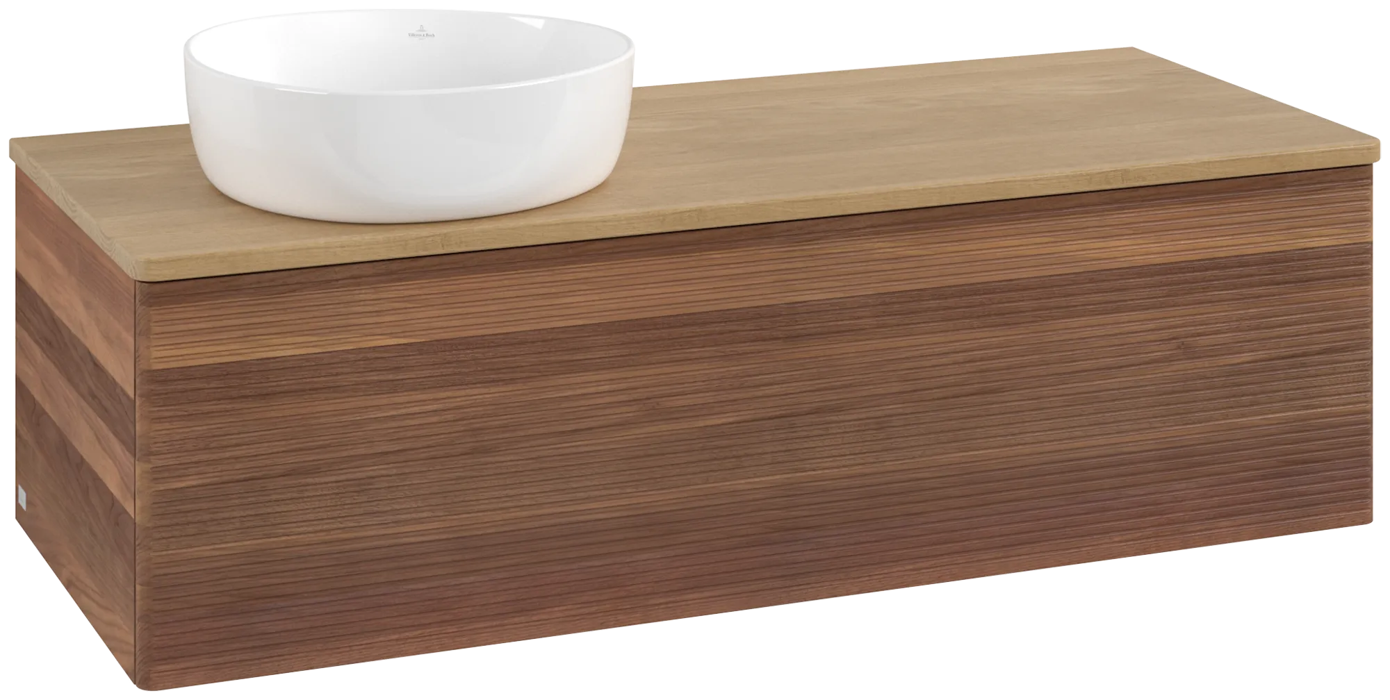 Bild von VILLEROY BOCH Antao Waschbeckenunterschrank, 1 Auszug, 1200 x 360 x 500 mm, Front mit Struktur, Warm Walnut / Honey Oak #K33111HM