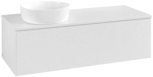 Bild von VILLEROY BOCH Antao Waschbeckenunterschrank, 1 Auszug, 1200 x 360 x 500 mm, Front mit Struktur, Glossy White Lacquer / Glossy White Lacquer #K33110GF