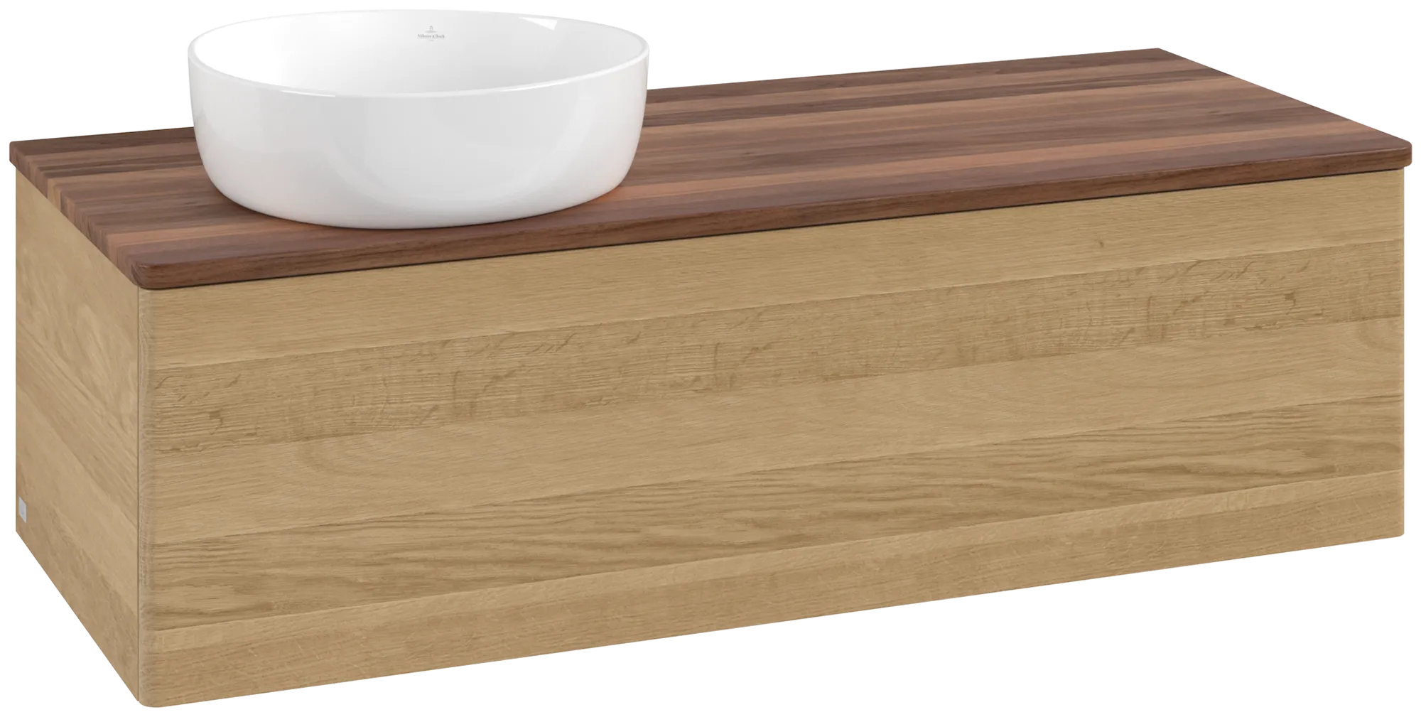 Bild von VILLEROY BOCH Antao Waschbeckenunterschrank, 1 Auszug, 1200 x 360 x 500 mm, Front ohne Struktur, Honey Oak / Warm Walnut #K33012HN