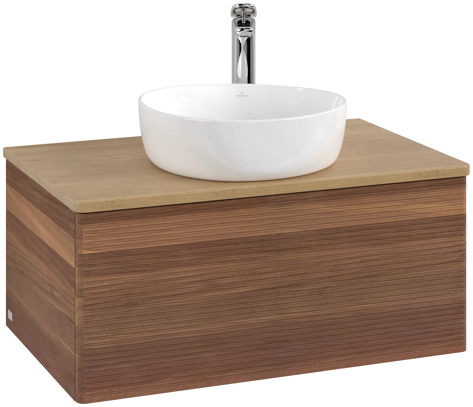 Bild von VILLEROY BOCH Antao Waschbeckenunterschrank, 1 Auszug, 800 x 360 x 500 mm, Front mit Struktur, Warm Walnut / Honey Oak #K30151HM