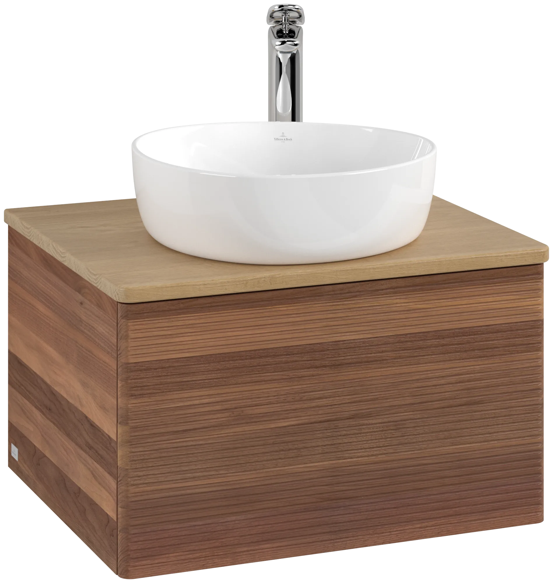 Bild von VILLEROY BOCH Antao Waschbeckenunterschrank, 1 Auszug, 600 x 360 x 500 mm, Front mit Struktur, Warm Walnut / Honey Oak #K29151HM
