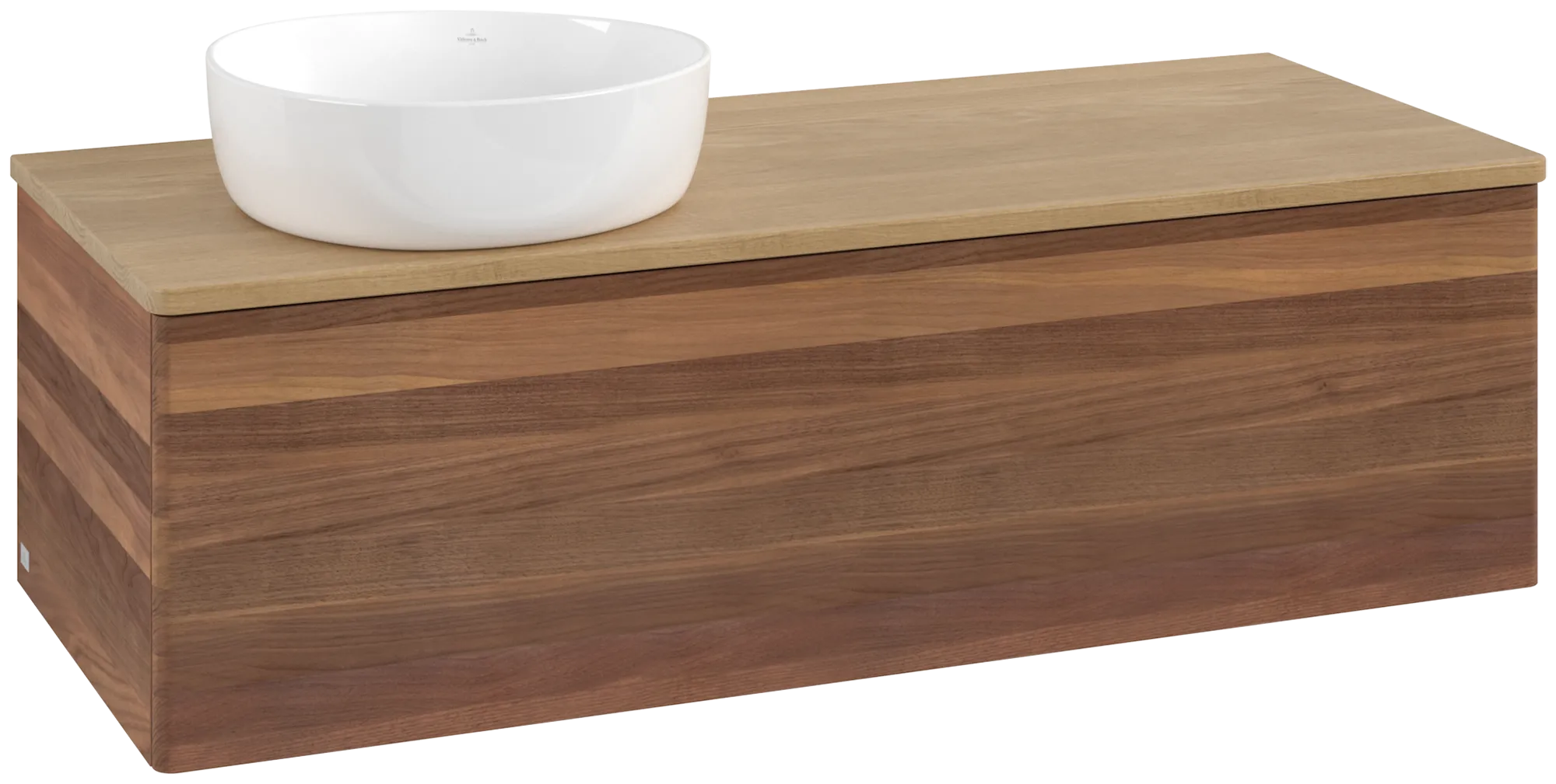 Bild von VILLEROY BOCH Antao Waschbeckenunterschrank, 1 Auszug, 1200 x 360 x 500 mm, Front ohne Struktur, Warm Walnut / Honey Oak #K33011HM