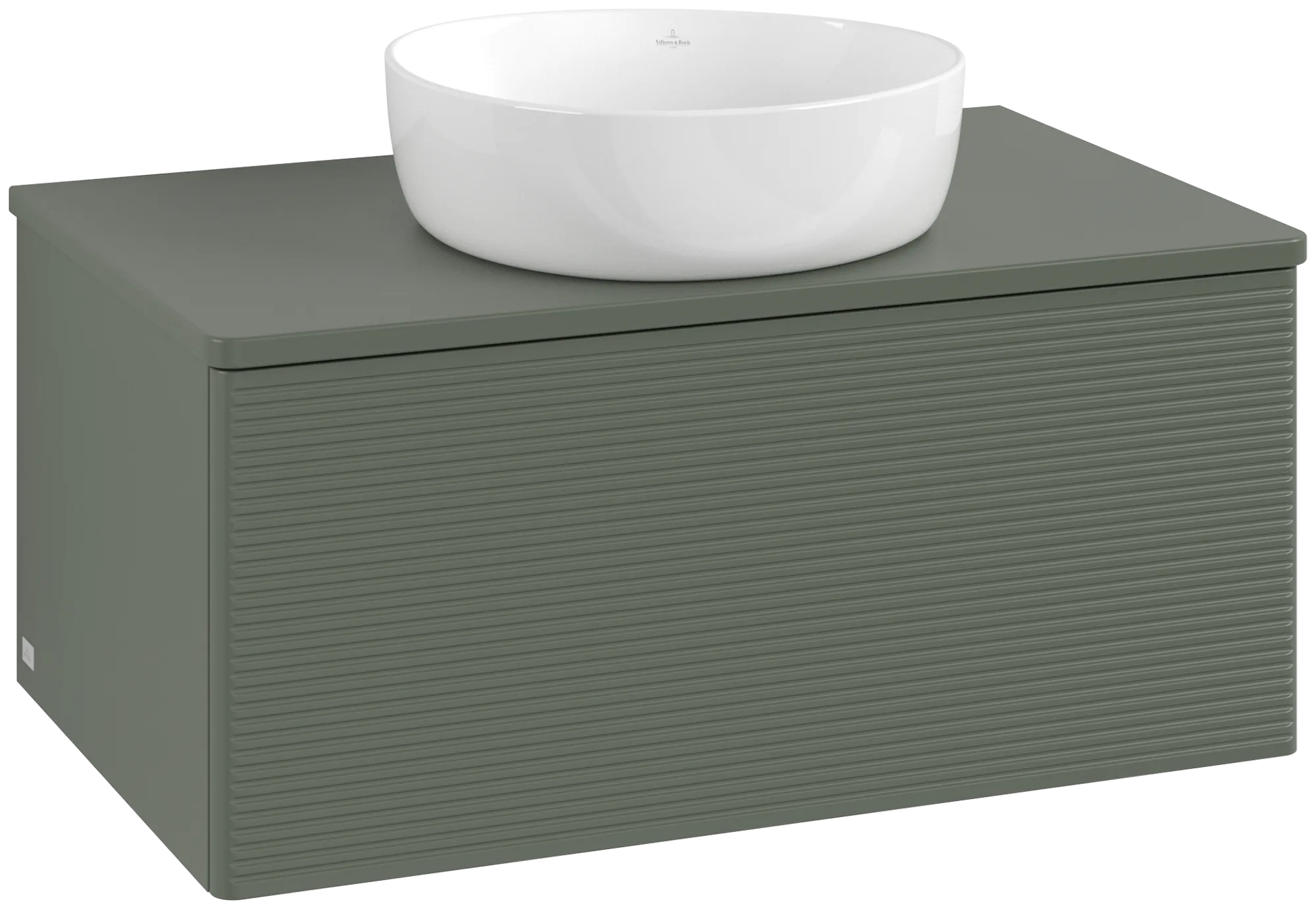 Bild von VILLEROY BOCH Antao Waschbeckenunterschrank, 1 Auszug, 800 x 360 x 500 mm, Front mit Struktur, Leaf Green Matt Lacquer / Leaf Green Matt Lacquer #K30150HL