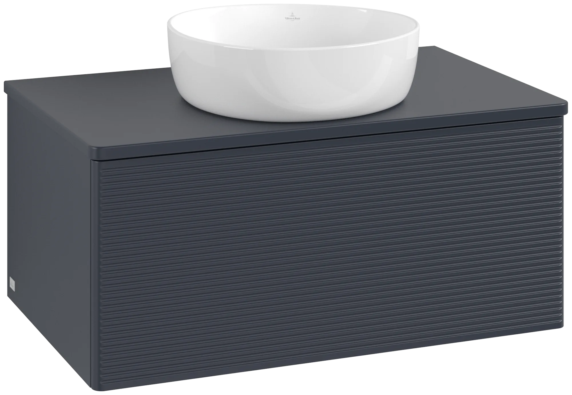 Bild von VILLEROY BOCH Antao Waschbeckenunterschrank, 1 Auszug, 800 x 360 x 500 mm, Front mit Struktur, Midnight Blue Matt Lacquer / Midnight Blue Matt Lacquer #K30150HG