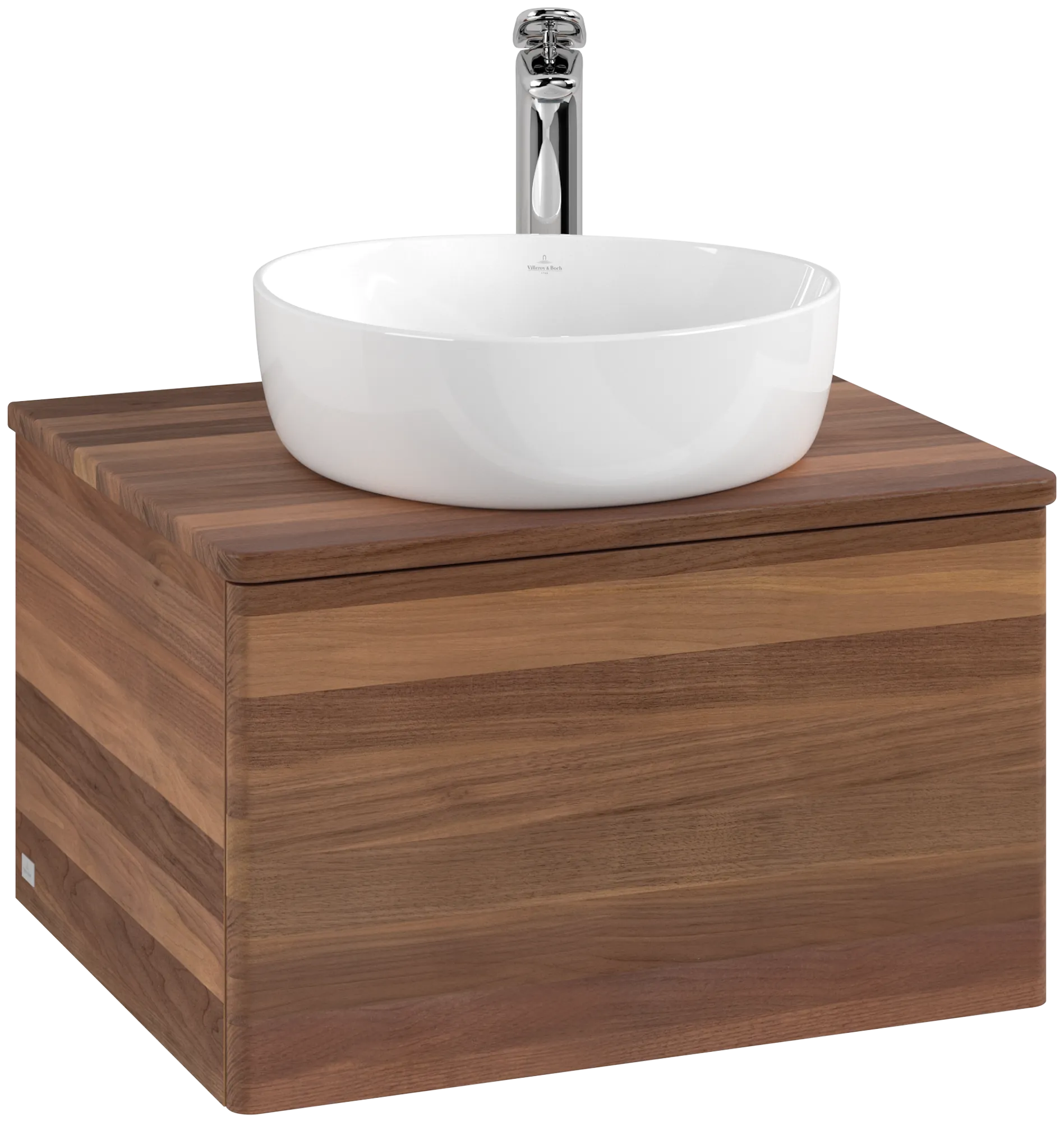 Bild von VILLEROY BOCH Antao Waschbeckenunterschrank, 1 Auszug, 600 x 360 x 500 mm, Front ohne Struktur, Warm Walnut / Warm Walnut #K29052HM