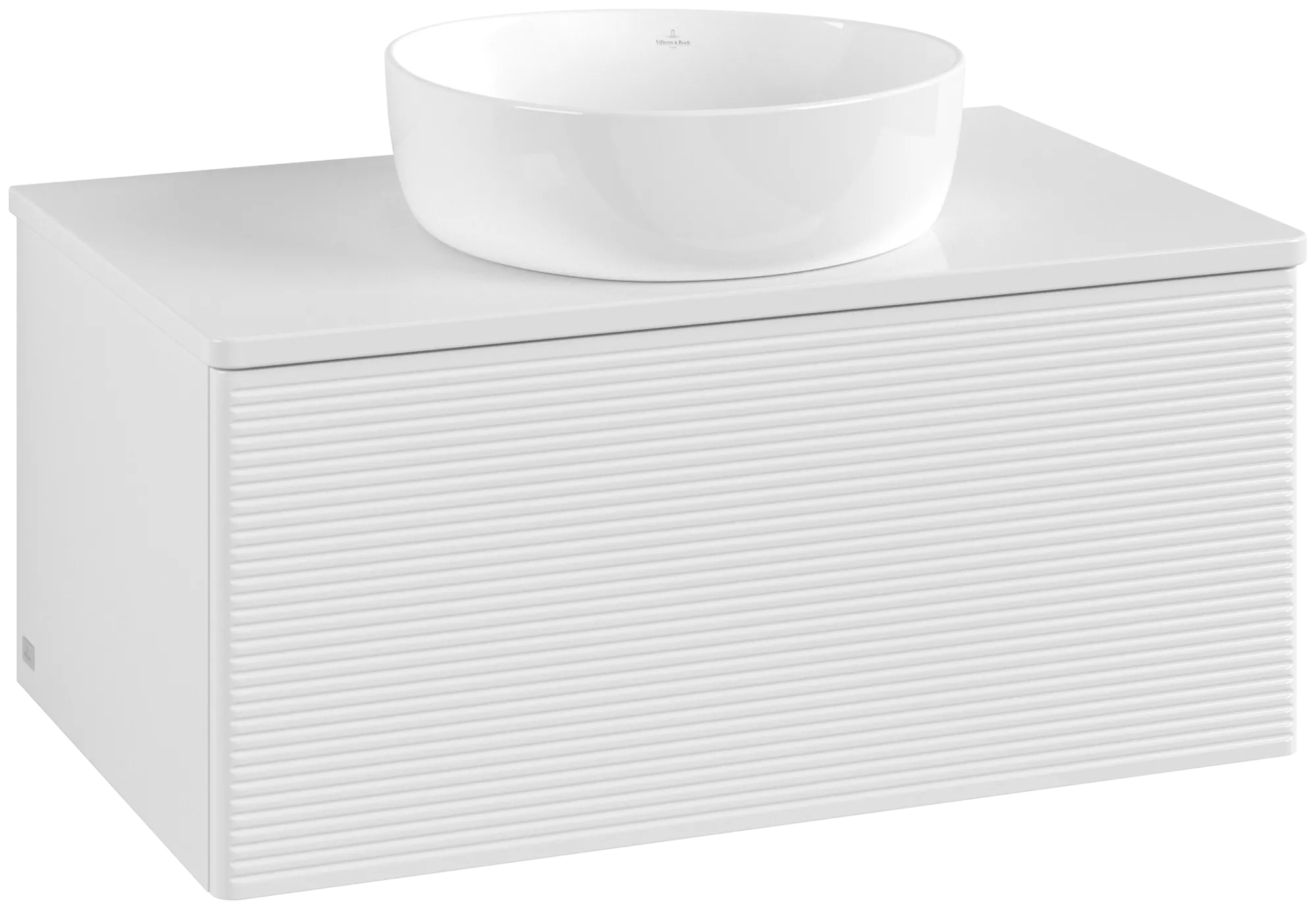 Bild von VILLEROY BOCH Antao Waschbeckenunterschrank, 1 Auszug, 800 x 360 x 500 mm, Front mit Struktur, Glossy White Lacquer / Glossy White Lacquer #K30150GF