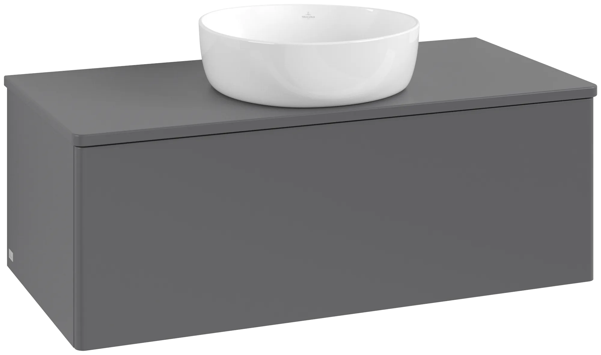 Obrázek VILLEROY BOCH Antao Vanity unit, 1 pull-out compartment, 1000 x 360 x 500 mm, Front without structure, Anthracite Matt Lacquer / Anthracite Matt Lacquer #K31050GK