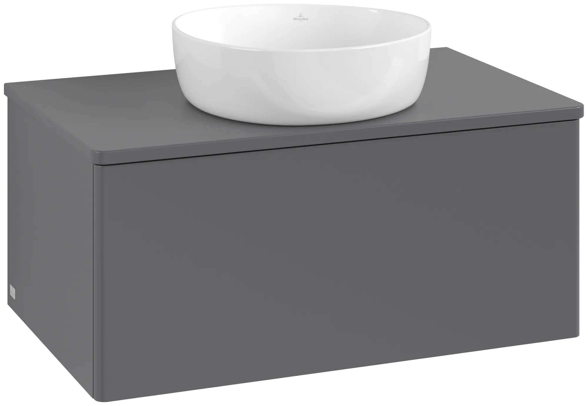 Bild von VILLEROY BOCH Antao Waschbeckenunterschrank, 1 Auszug, 800 x 360 x 500 mm, Front ohne Struktur, Anthracite Matt Lacquer / Anthracite Matt Lacquer #K30050GK