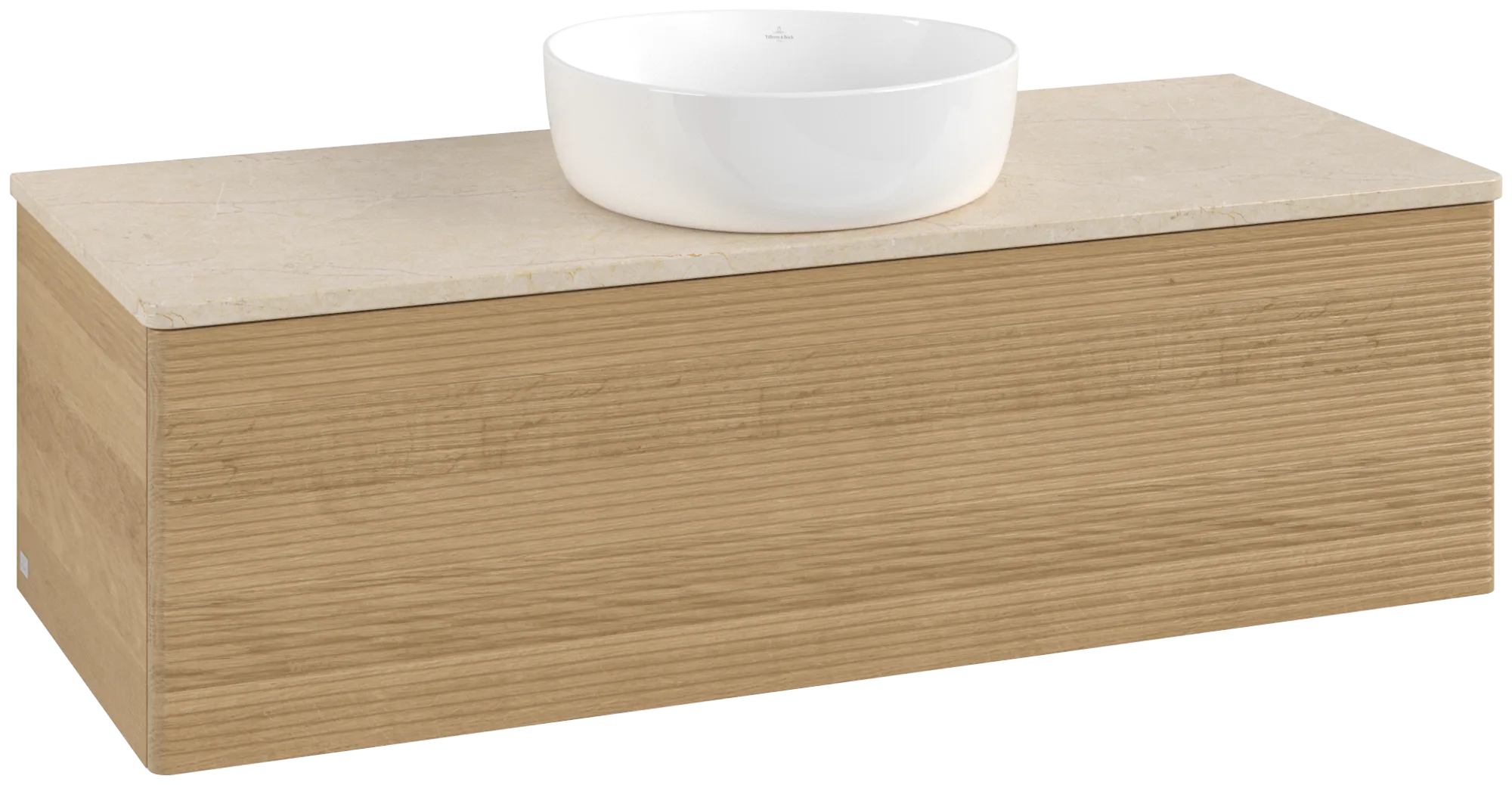 Bild von VILLEROY BOCH Antao Waschbeckenunterschrank, 1 Auszug, 1200 x 360 x 500 mm, Front mit Struktur, Honey Oak / Botticino #K32113HN