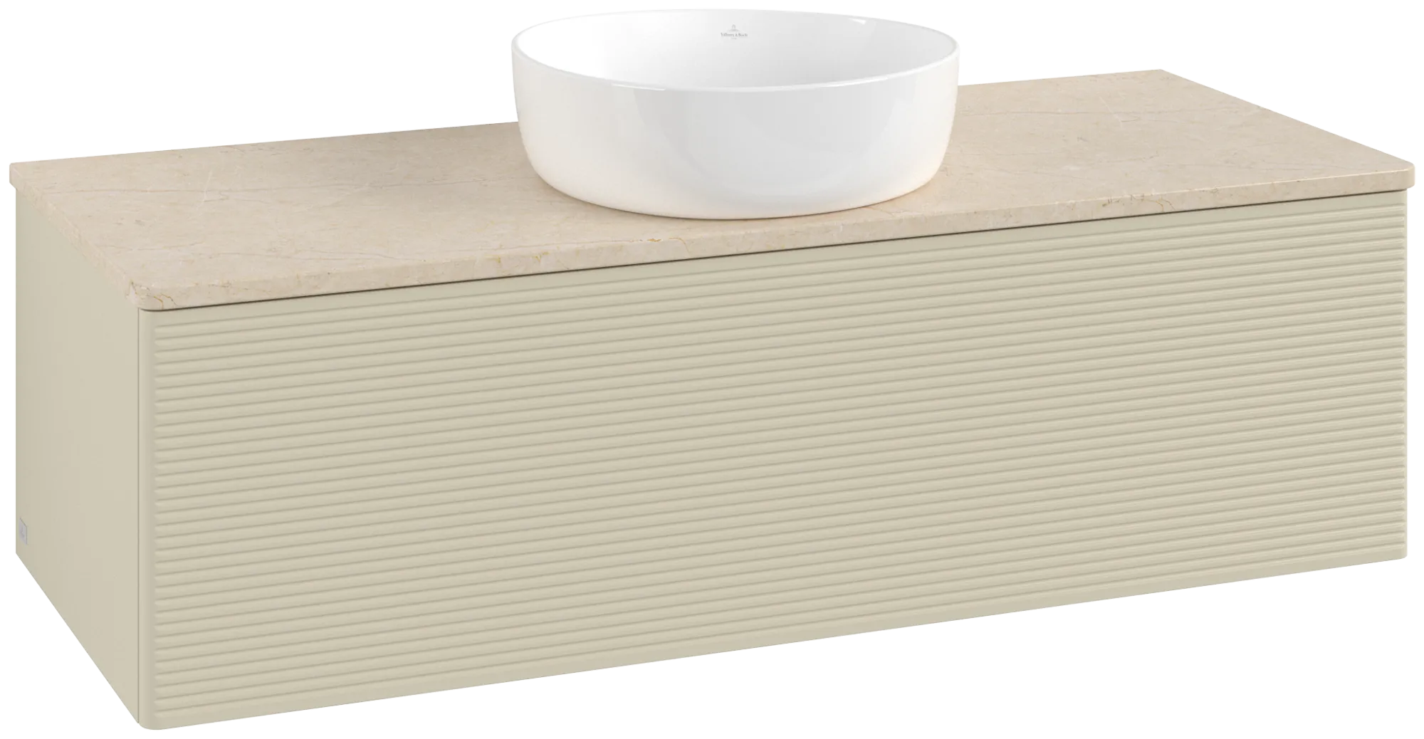 Bild von VILLEROY BOCH Antao Waschbeckenunterschrank, 1 Auszug, 1200 x 360 x 500 mm, Front mit Struktur, Silk Grey Matt Lacquer / Botticino #K32113HJ