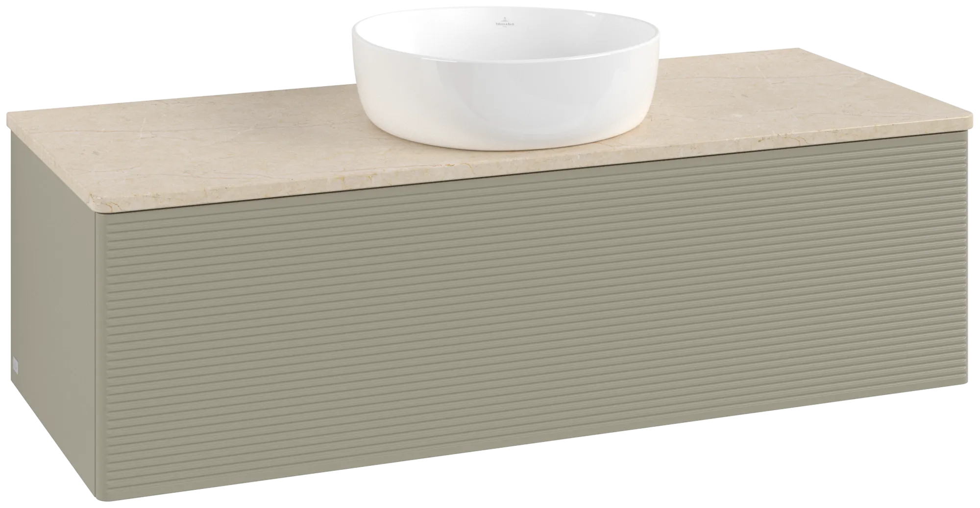Bild von VILLEROY BOCH Antao Waschbeckenunterschrank, 1 Auszug, 1200 x 360 x 500 mm, Front mit Struktur, Stone Grey Matt Lacquer / Botticino #K32113HK