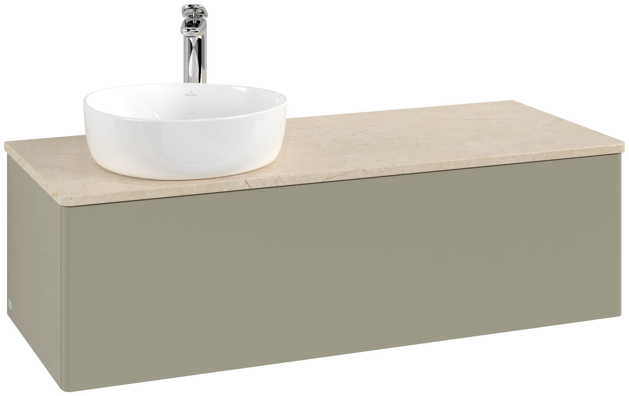 Bild von VILLEROY BOCH Antao Waschbeckenunterschrank, 1 Auszug, 1200 x 360 x 500 mm, Front ohne Struktur, Stone Grey Matt Lacquer / Botticino #K33053HK