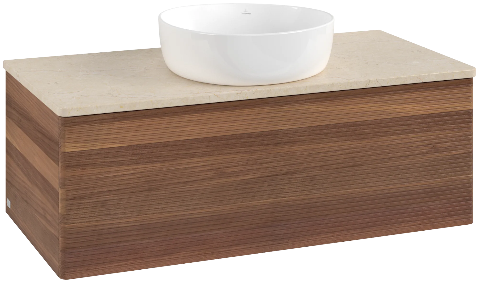 Obrázek VILLEROY BOCH Antao Vanity unit, 1 pull-out compartment, 1000 x 360 x 500 mm, Front with grain texture, Warm Walnut / Botticino #K31113HM