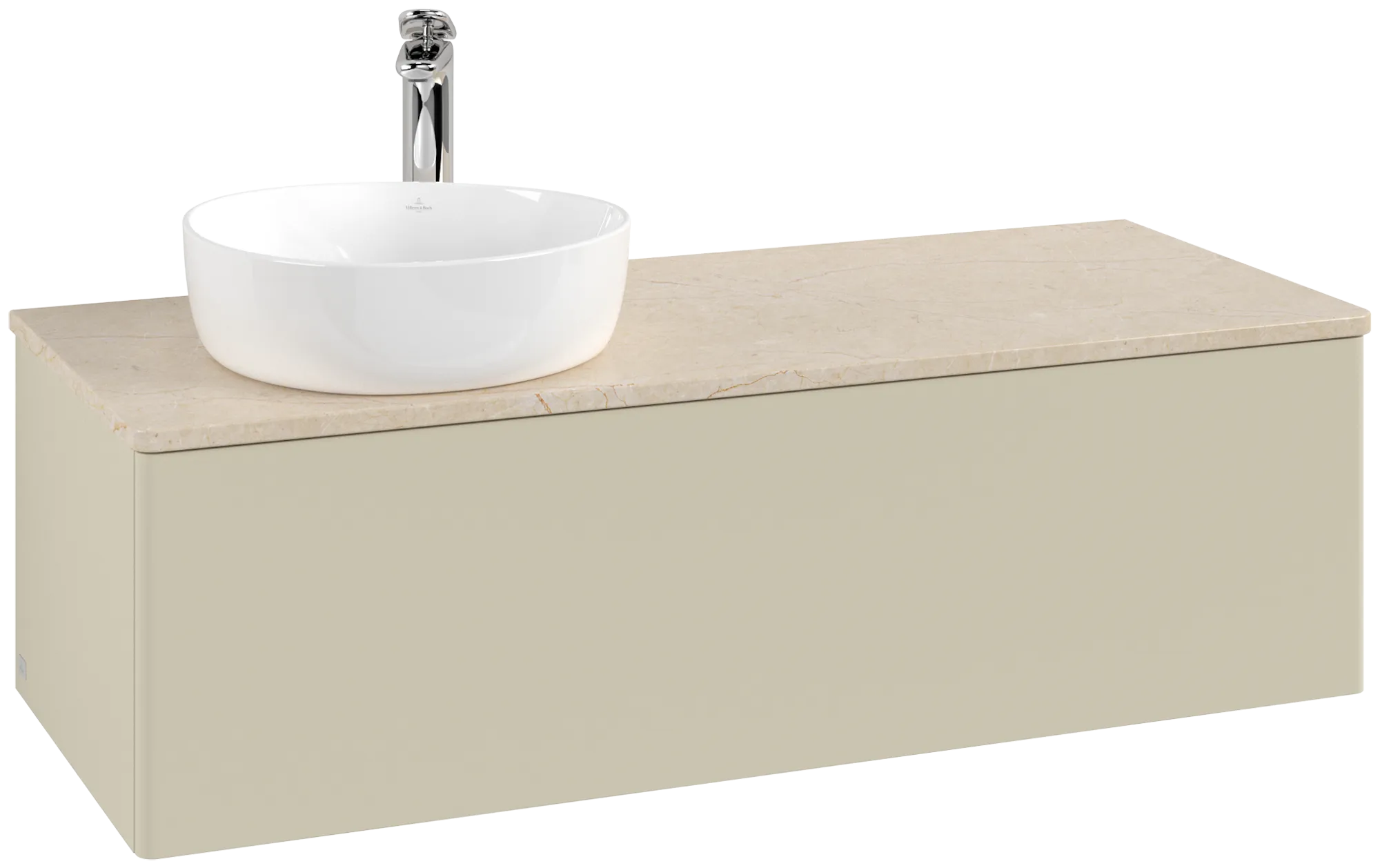 Bild von VILLEROY BOCH Antao Waschbeckenunterschrank, 1 Auszug, 1200 x 360 x 500 mm, Front ohne Struktur, Silk Grey Matt Lacquer / Botticino #K33053HJ