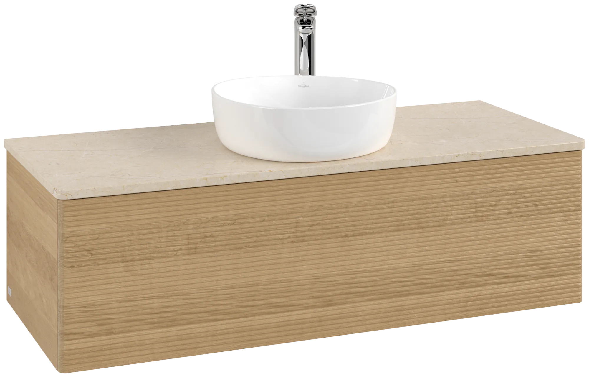 Bild von VILLEROY BOCH Antao Waschbeckenunterschrank, 1 Auszug, 1200 x 360 x 500 mm, Front mit Struktur, Honey Oak / Botticino #K32153HN
