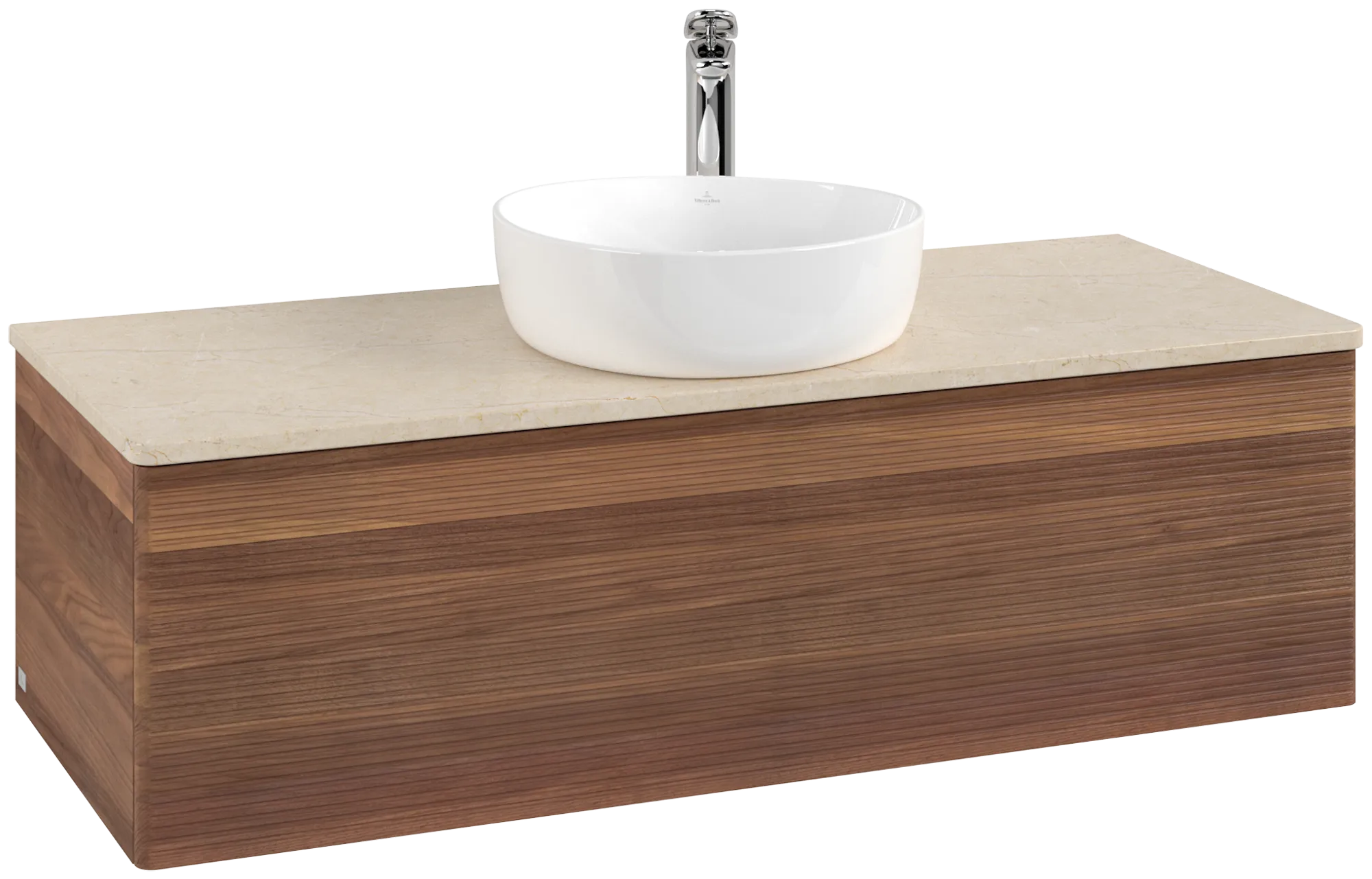 Bild von VILLEROY BOCH Antao Waschbeckenunterschrank, 1 Auszug, 1200 x 360 x 500 mm, Front mit Struktur, Warm Walnut / Botticino #K32153HM